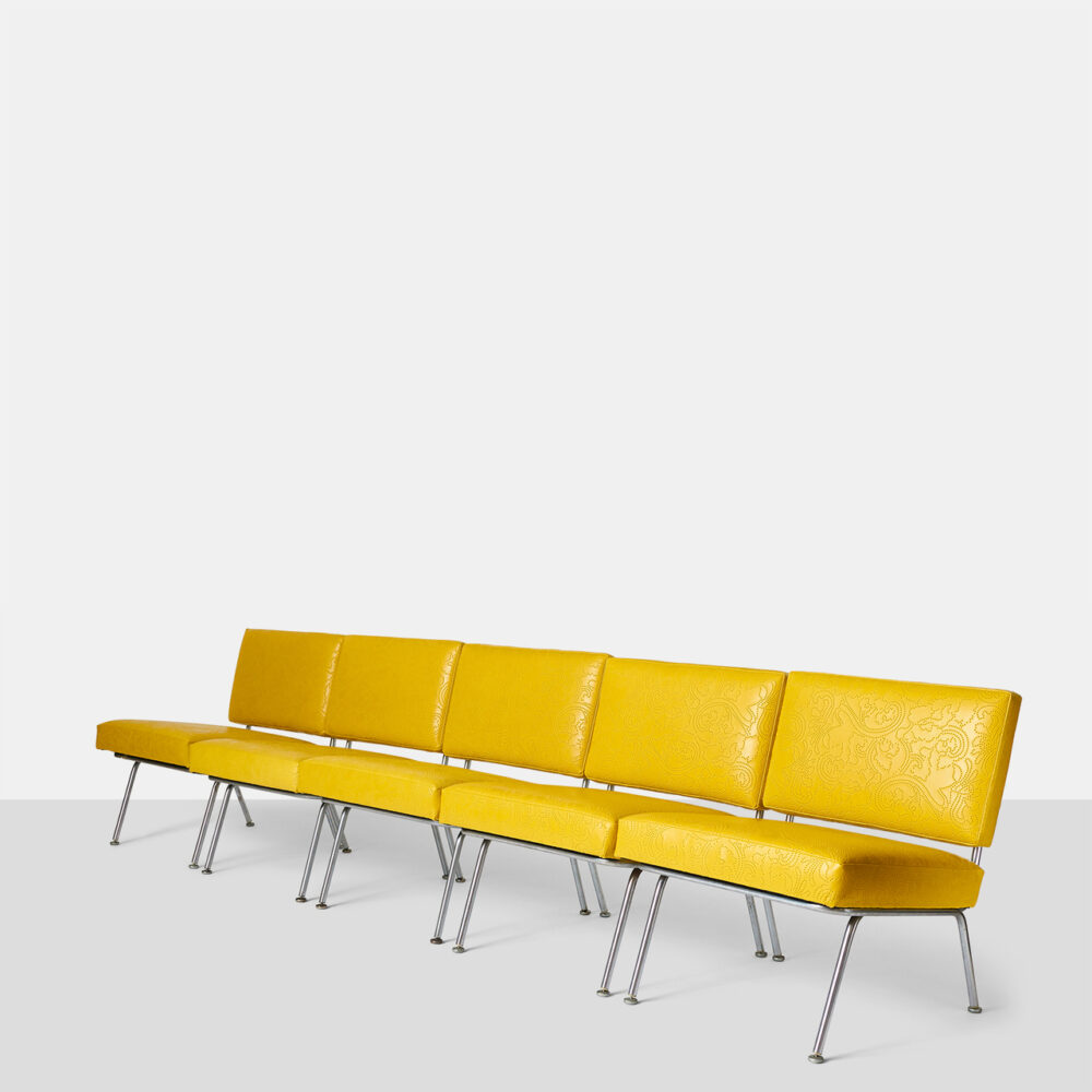 Set of Five Florence Knoll Chairs Model 31 Almond and Company