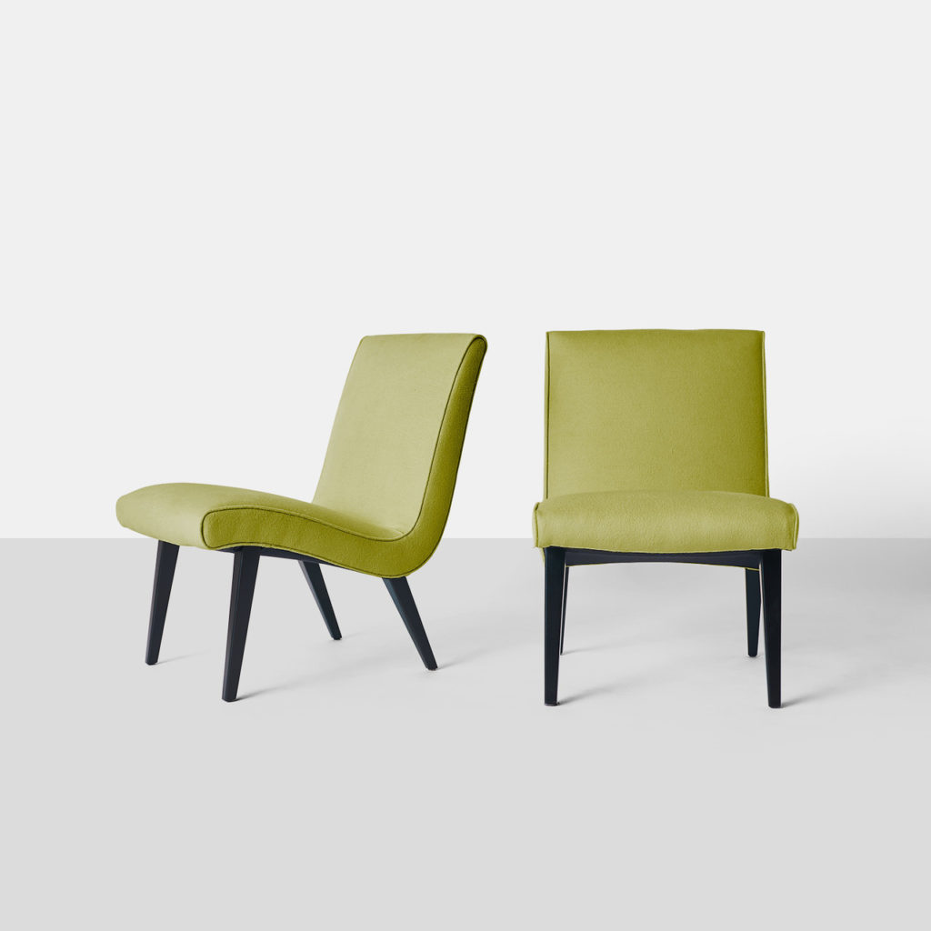 Pair of Jens Risom Scoop Chairs for Hans Knoll