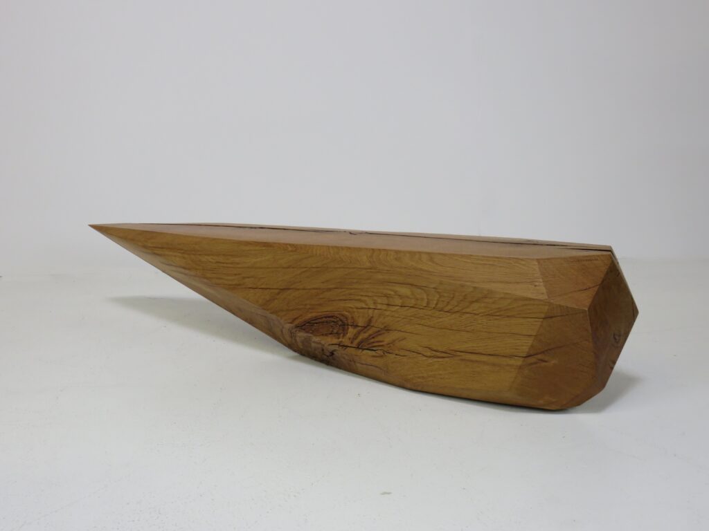 Solid Oak Sculptural “Gemstone” Table by Kaspar Hamacher