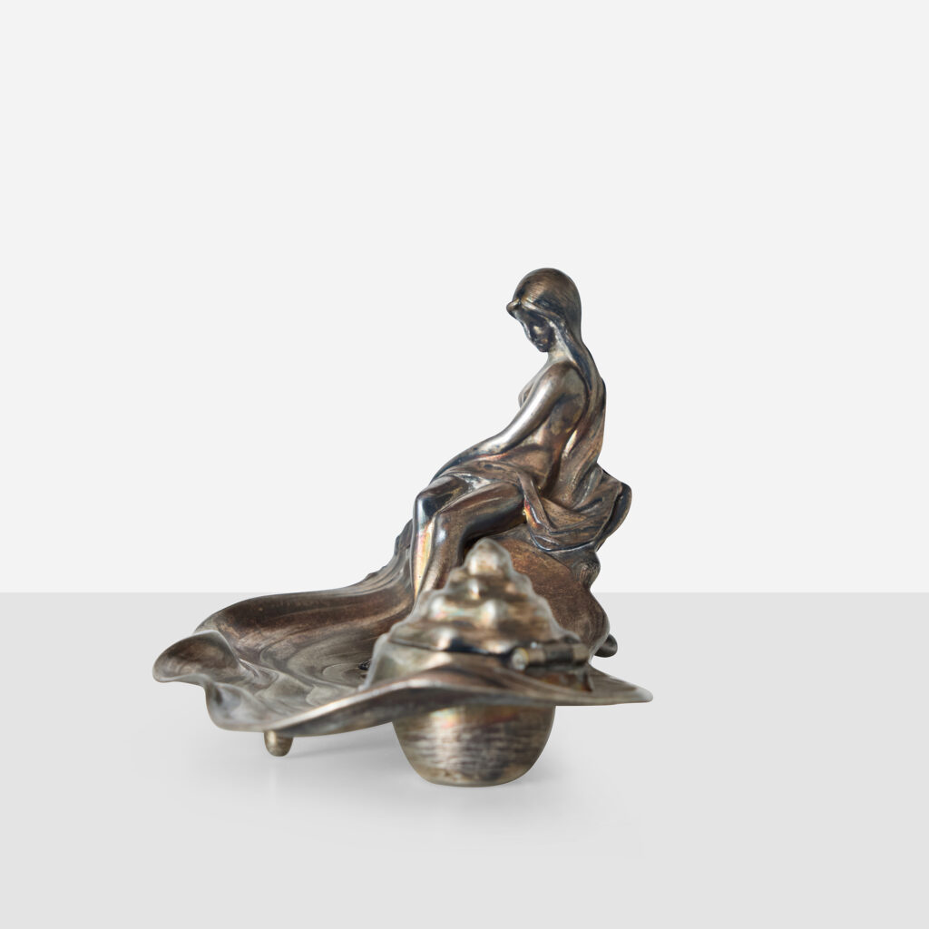 WMF Art Nouveau Inkwell with Reclining Figure - Image 5