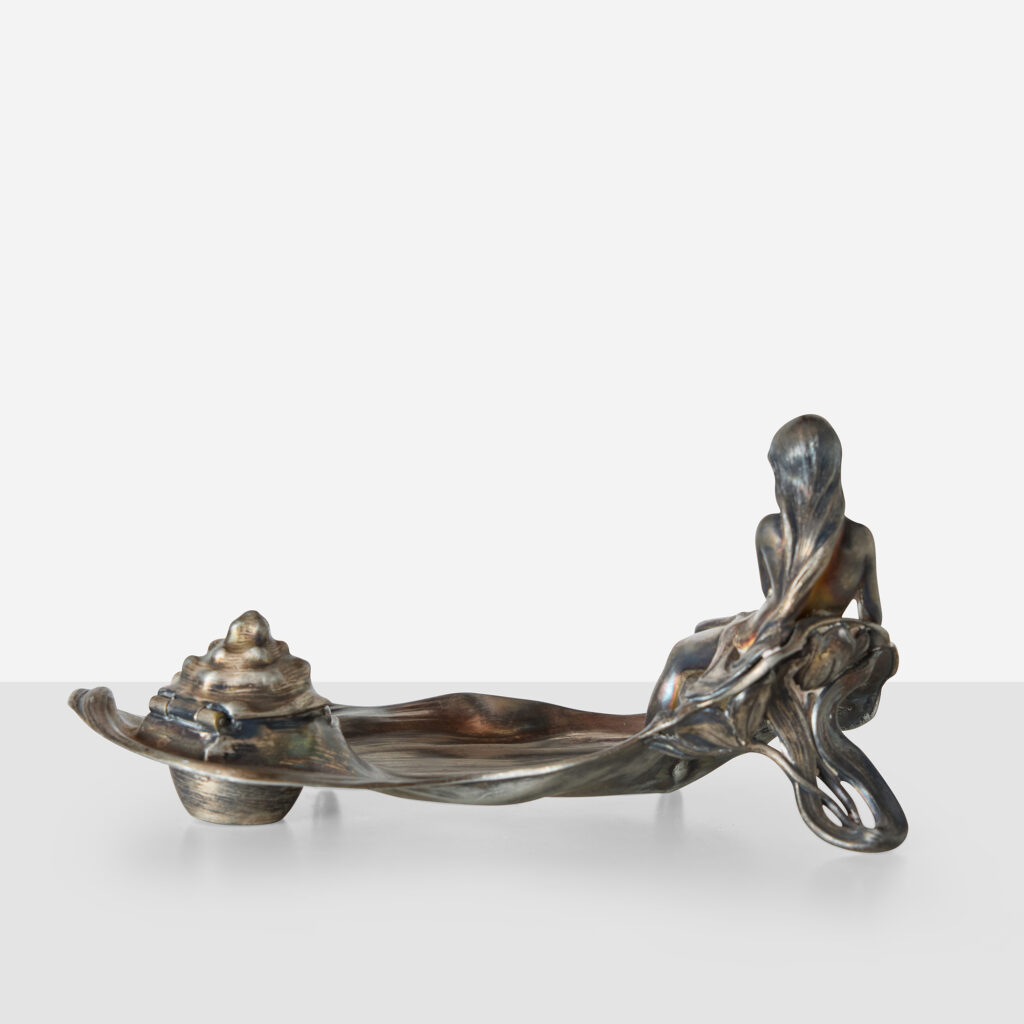 WMF Art Nouveau Inkwell with Reclining Figure - Image 4