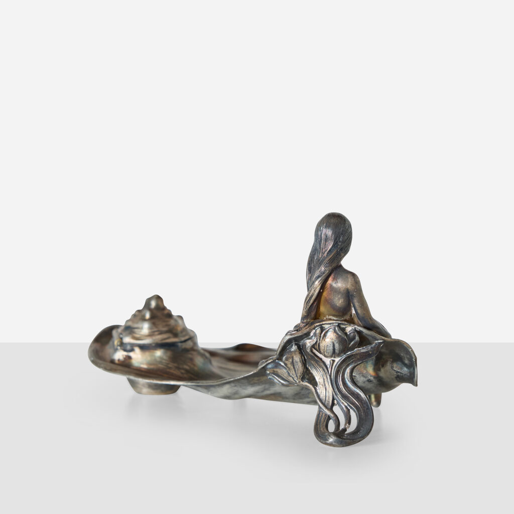 WMF Art Nouveau Inkwell with Reclining Figure - Image 3
