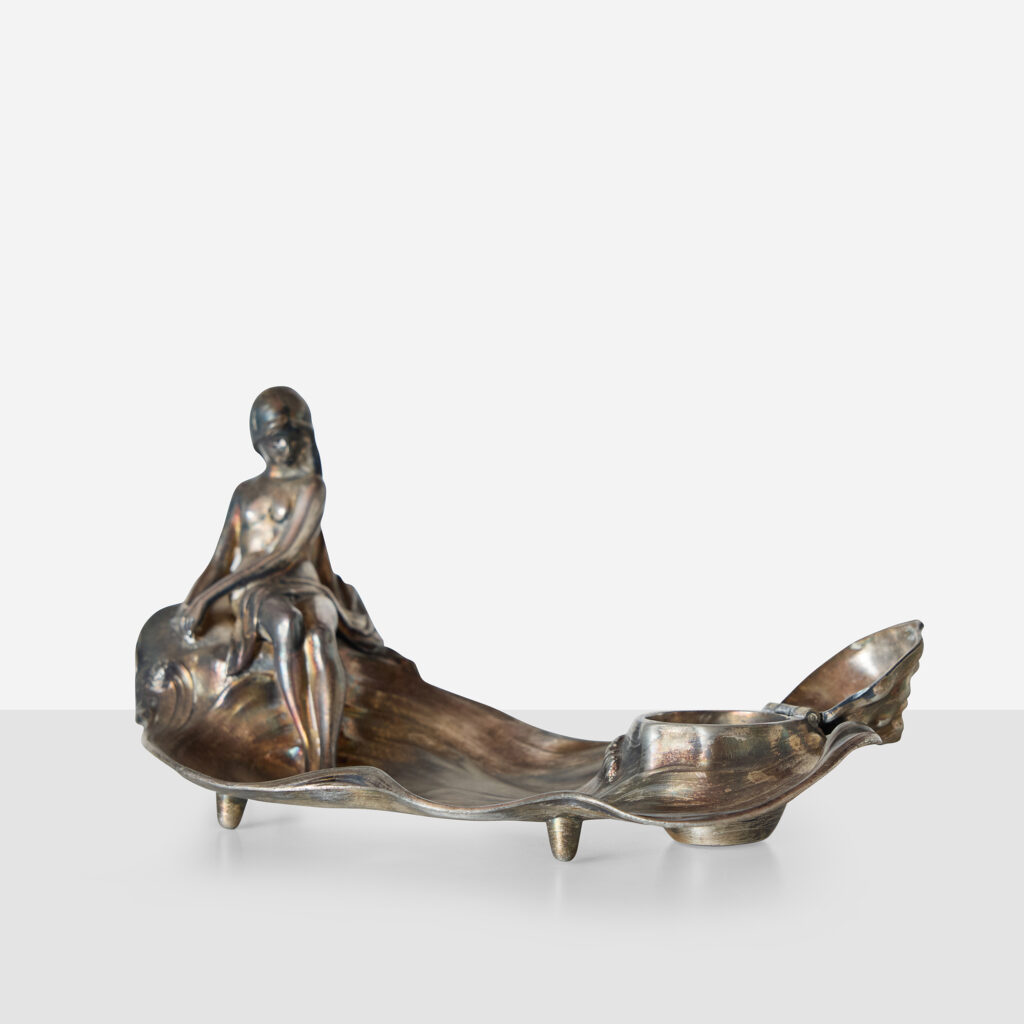 WMF Art Nouveau Inkwell with Reclining Figure - Image 2