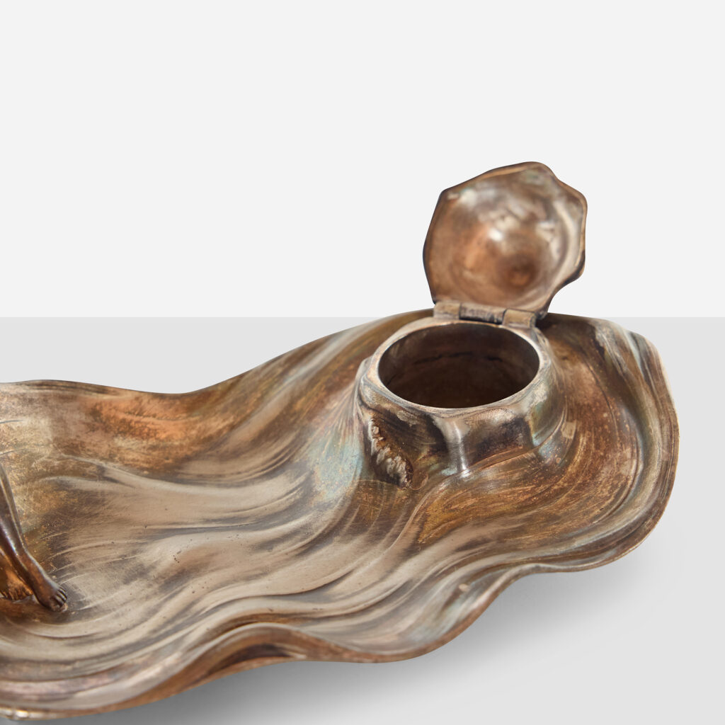 WMF Art Nouveau Inkwell with Reclining Figure - Image 6