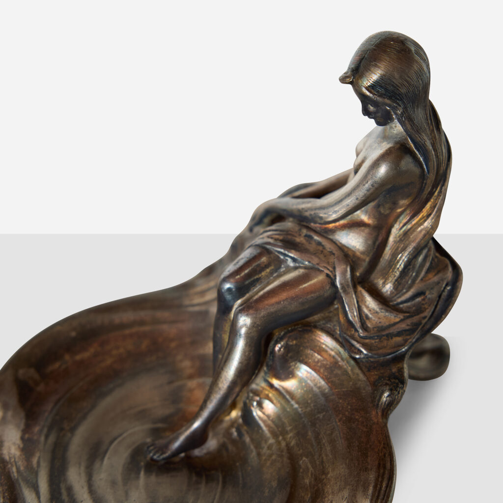 WMF Art Nouveau Inkwell with Reclining Figure - Image 7