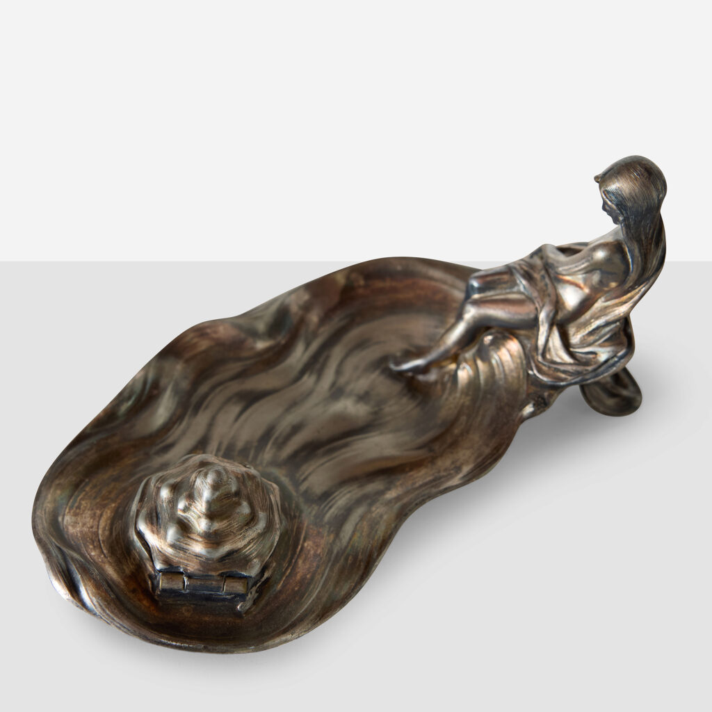 WMF Art Nouveau Inkwell with Reclining Figure - Image 12