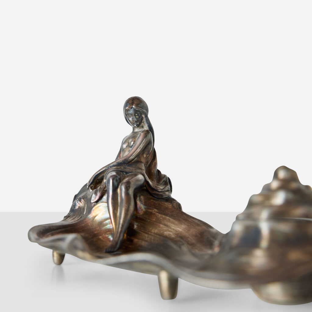 WMF Art Nouveau Inkwell with Reclining Figure - Image 11