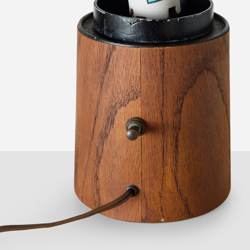 Teak and Frosted Glass Acorn Table Lamp by Laurel Lamp Company - Image 8