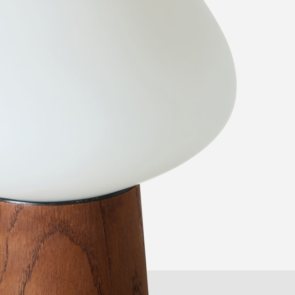 Teak and Frosted Glass Acorn Table Lamp by Laurel Lamp Company - Image 4