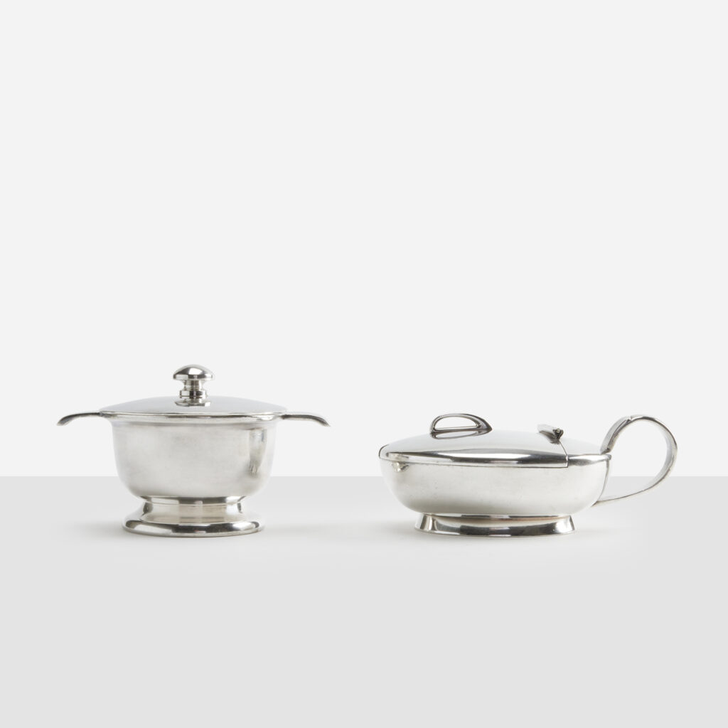 Silver-Plated Alpacca Sugar Bowl and Creamer by Gio Ponti for Fratelli Calderoni