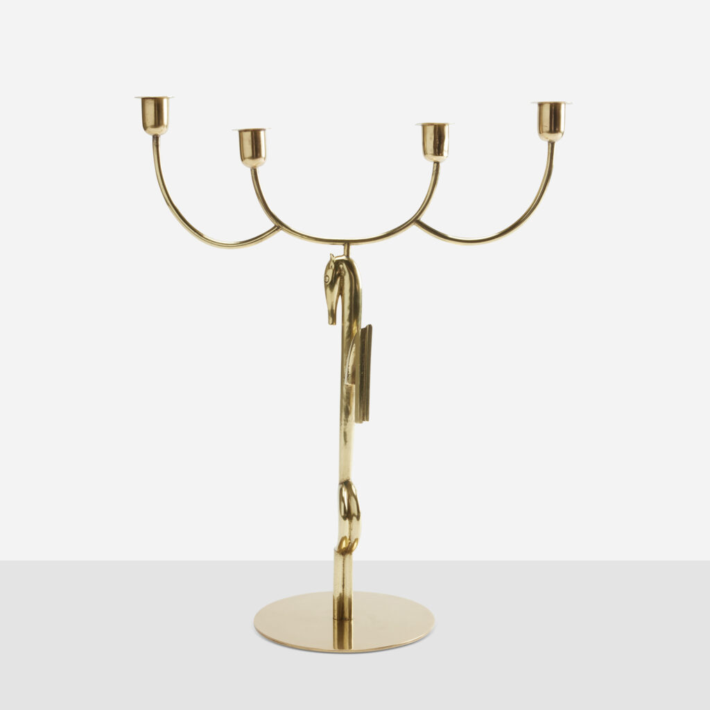 Brass Horse Candelabrum by Franz Hagenauer