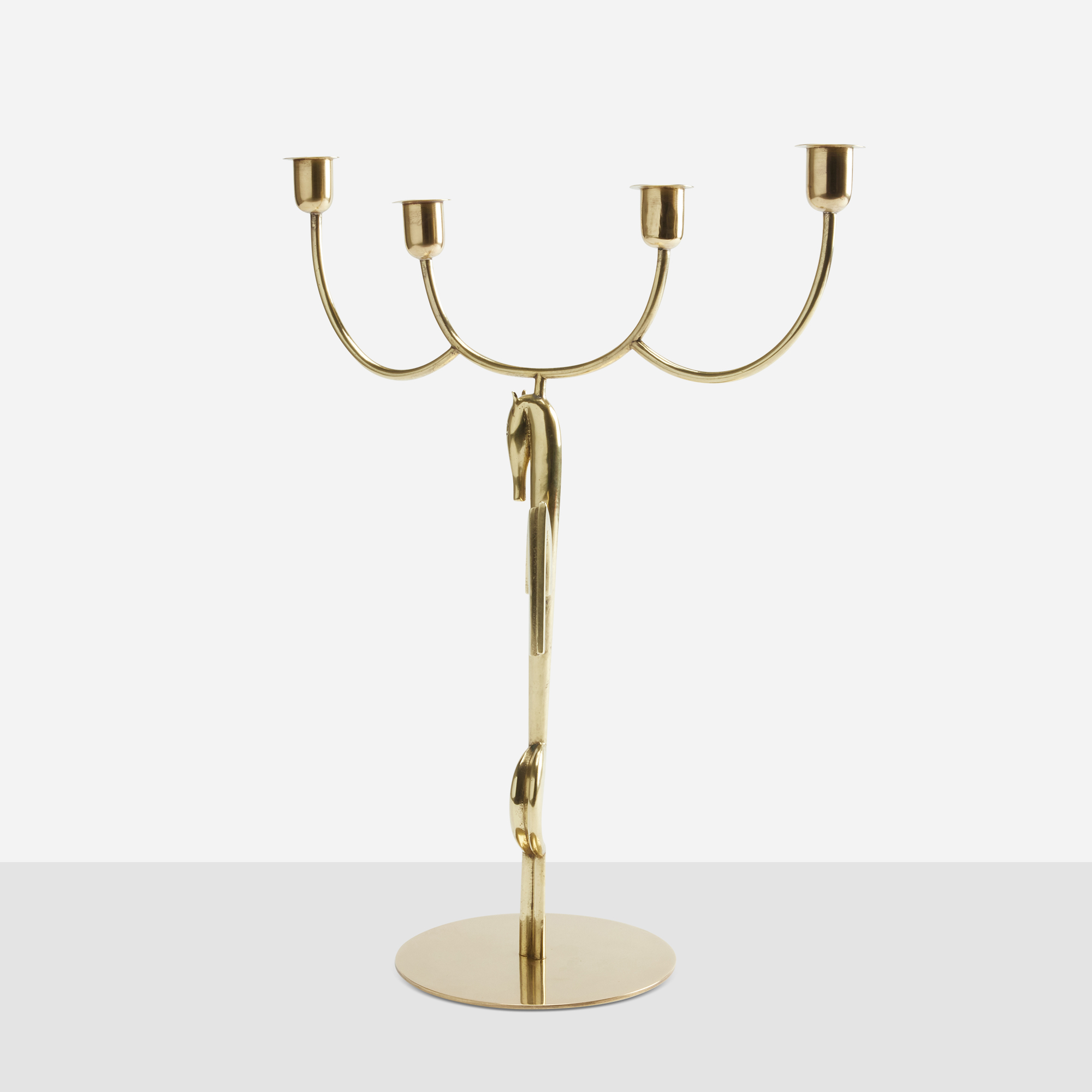 Brass Horse Candelabrum by Franz Hagenauer - Image 2