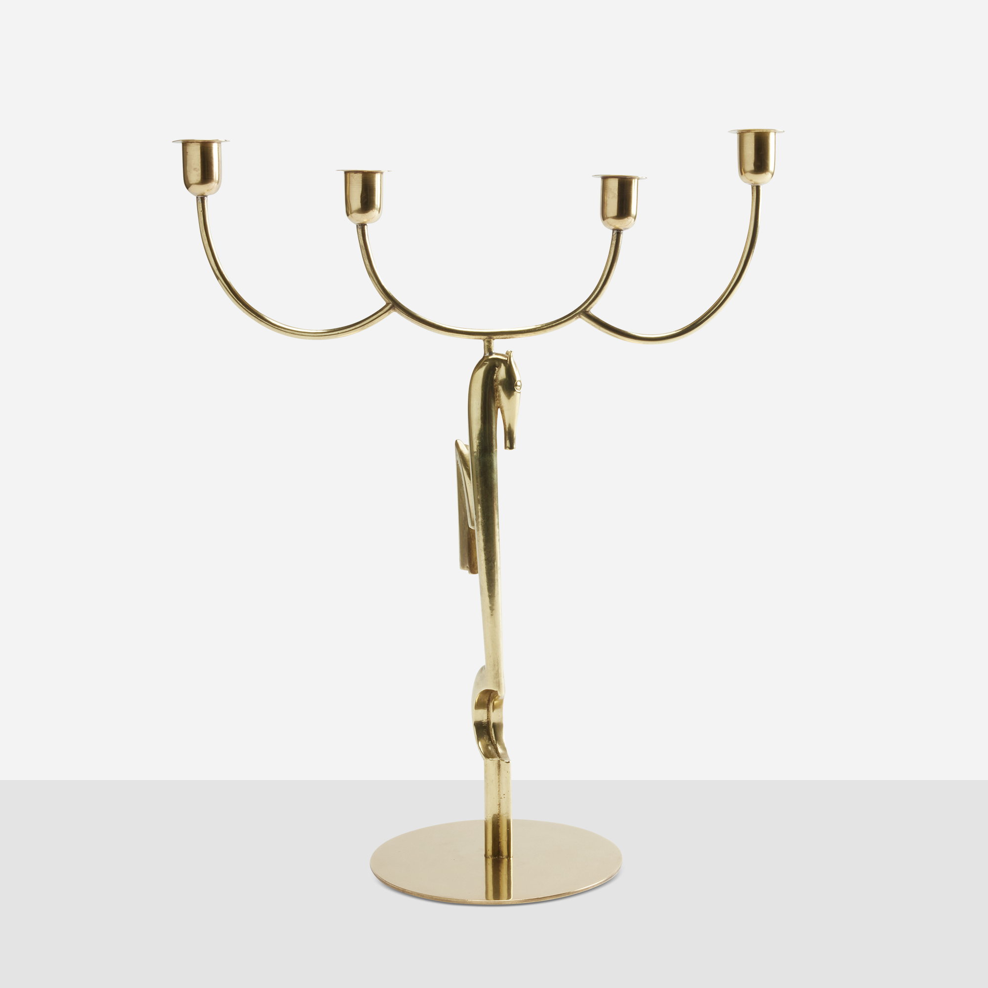 Brass Horse Candelabrum by Franz Hagenauer - Image 4
