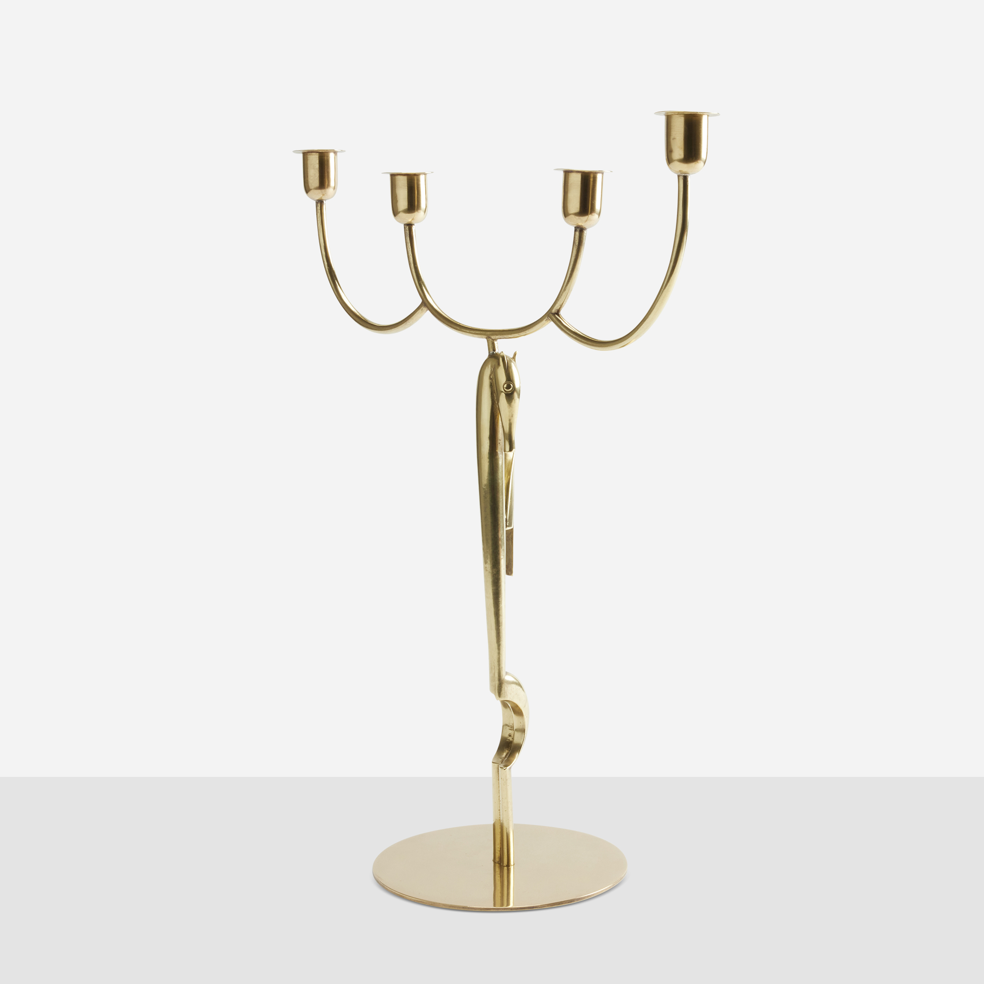 Brass Horse Candelabrum by Franz Hagenauer - Image 5
