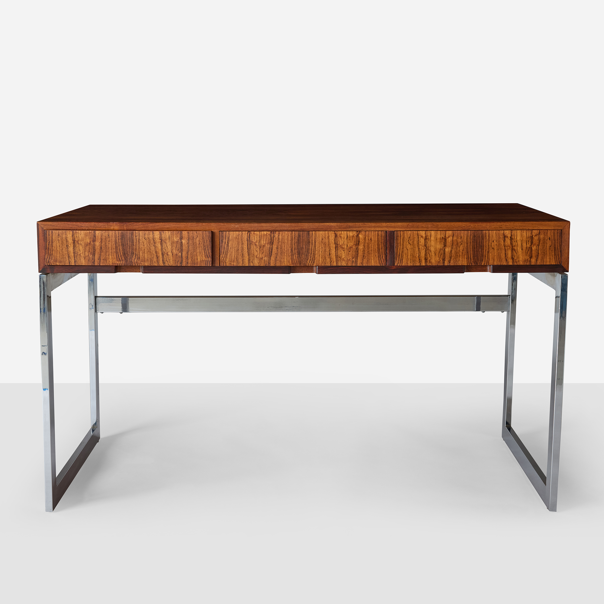 Rosewood & Chrome Desk by Milo Baughman - Image 4