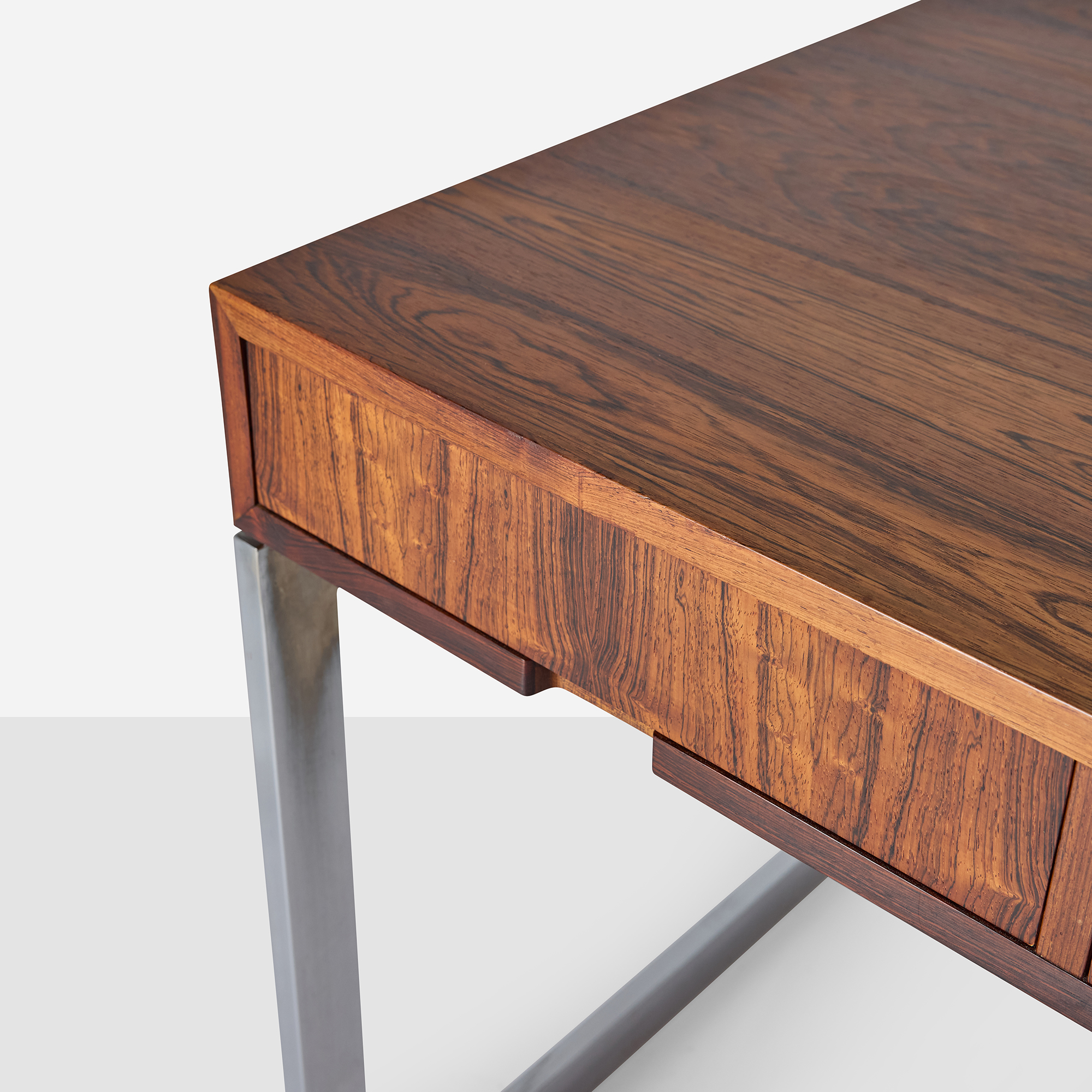 Rosewood & Chrome Desk by Milo Baughman - Image 6