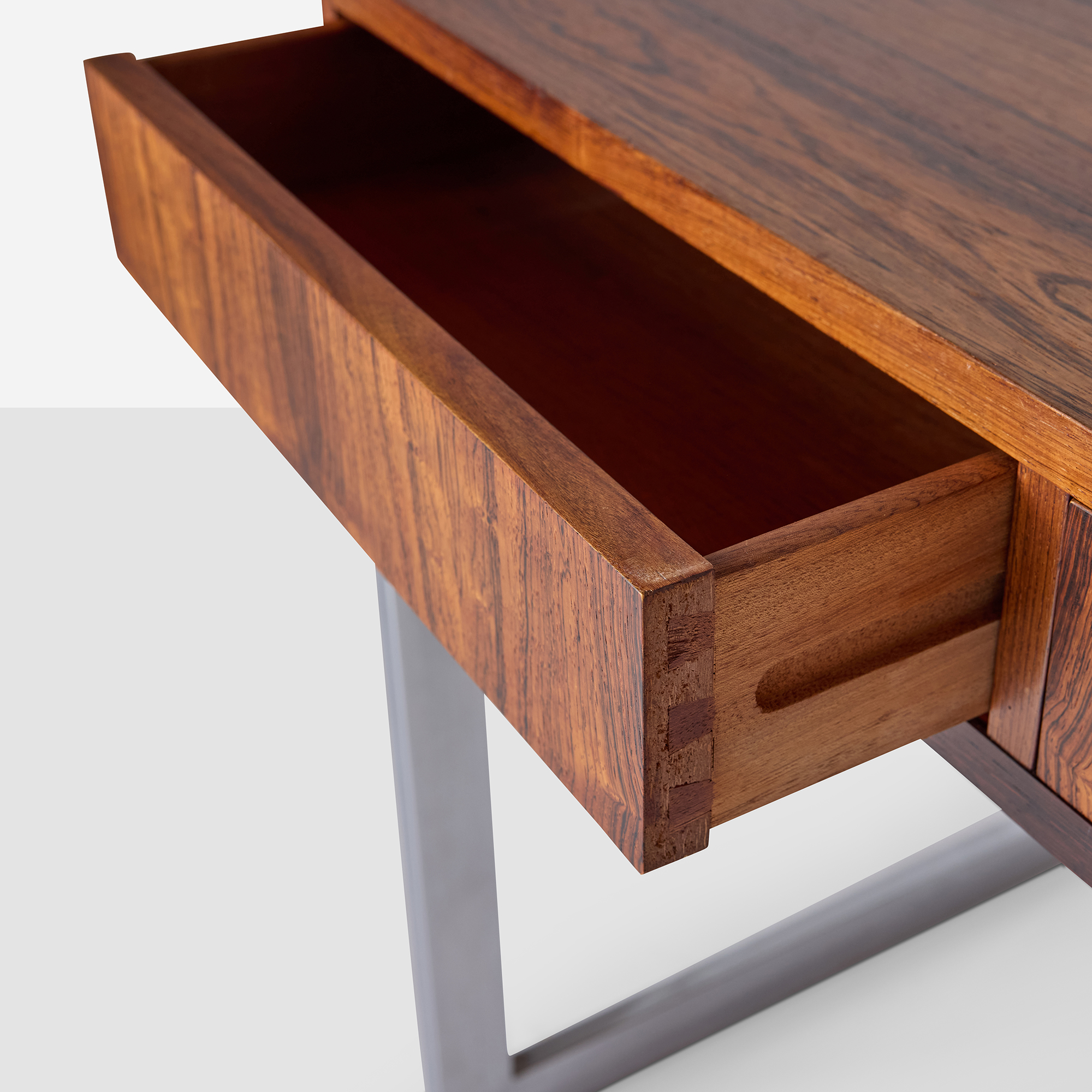 Rosewood & Chrome Desk by Milo Baughman - Image 7