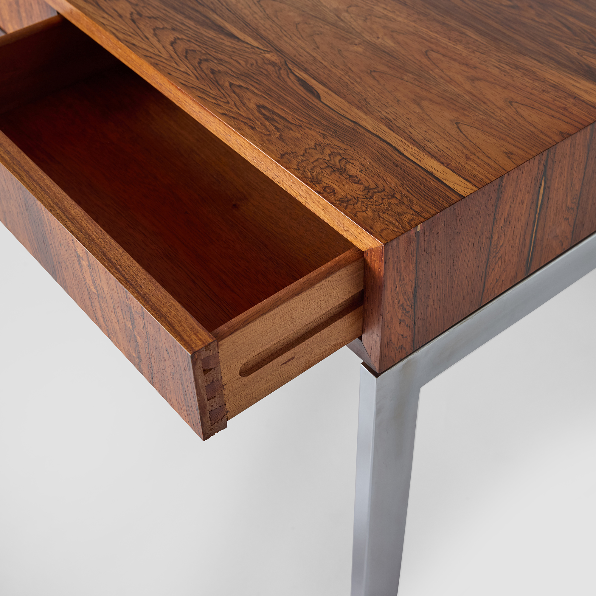 Rosewood & Chrome Desk by Milo Baughman - Image 8