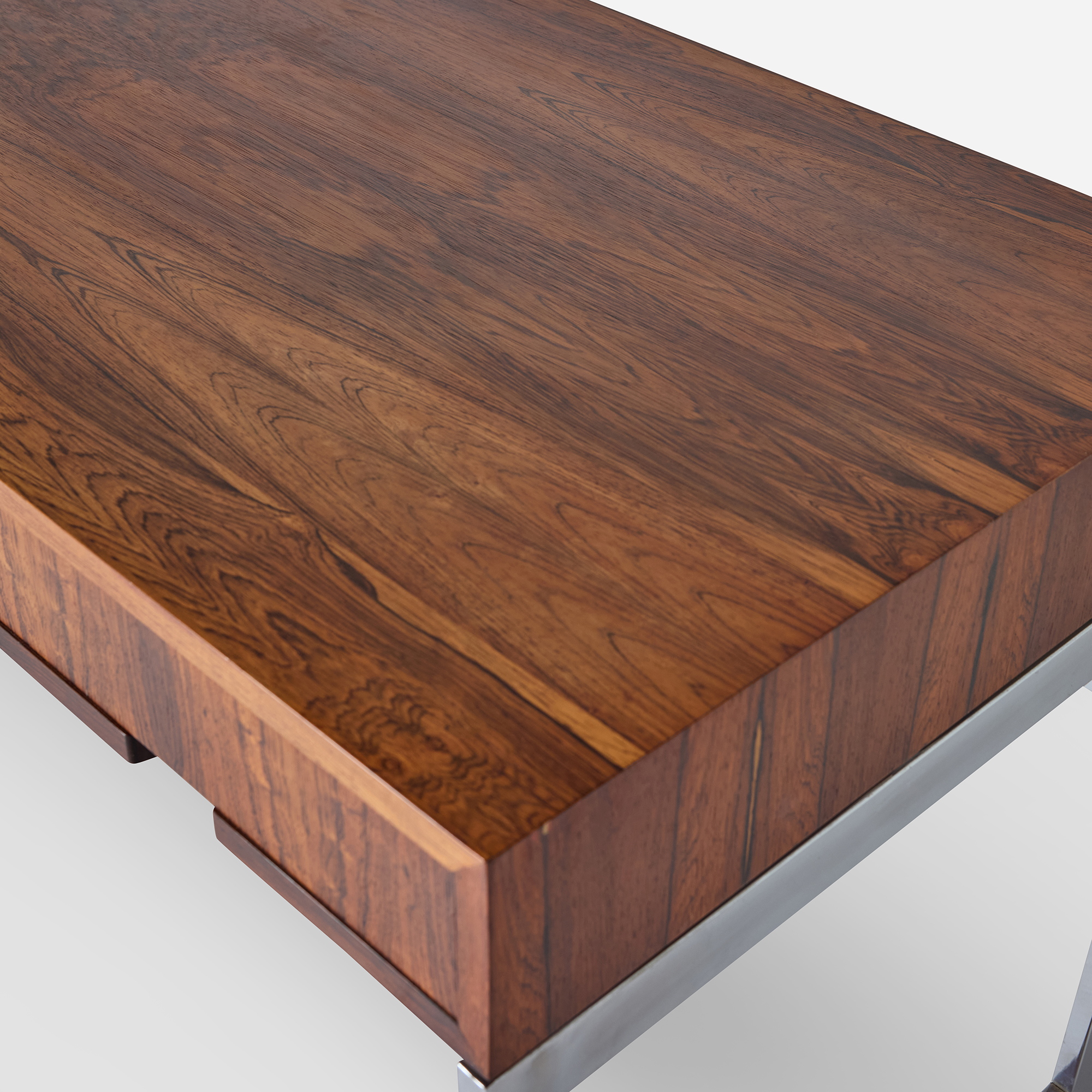 Rosewood & Chrome Desk by Milo Baughman - Image 9