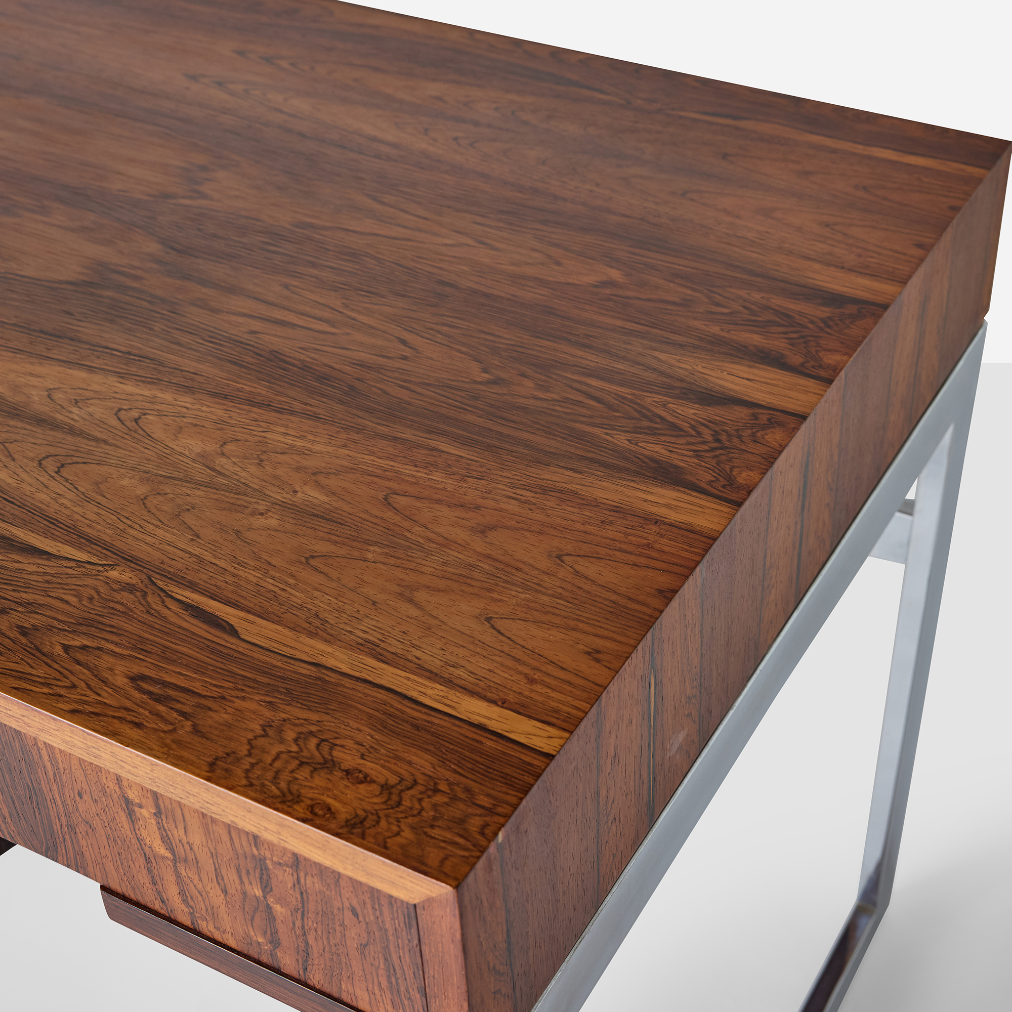 Rosewood & Chrome Desk by Milo Baughman - Image 10