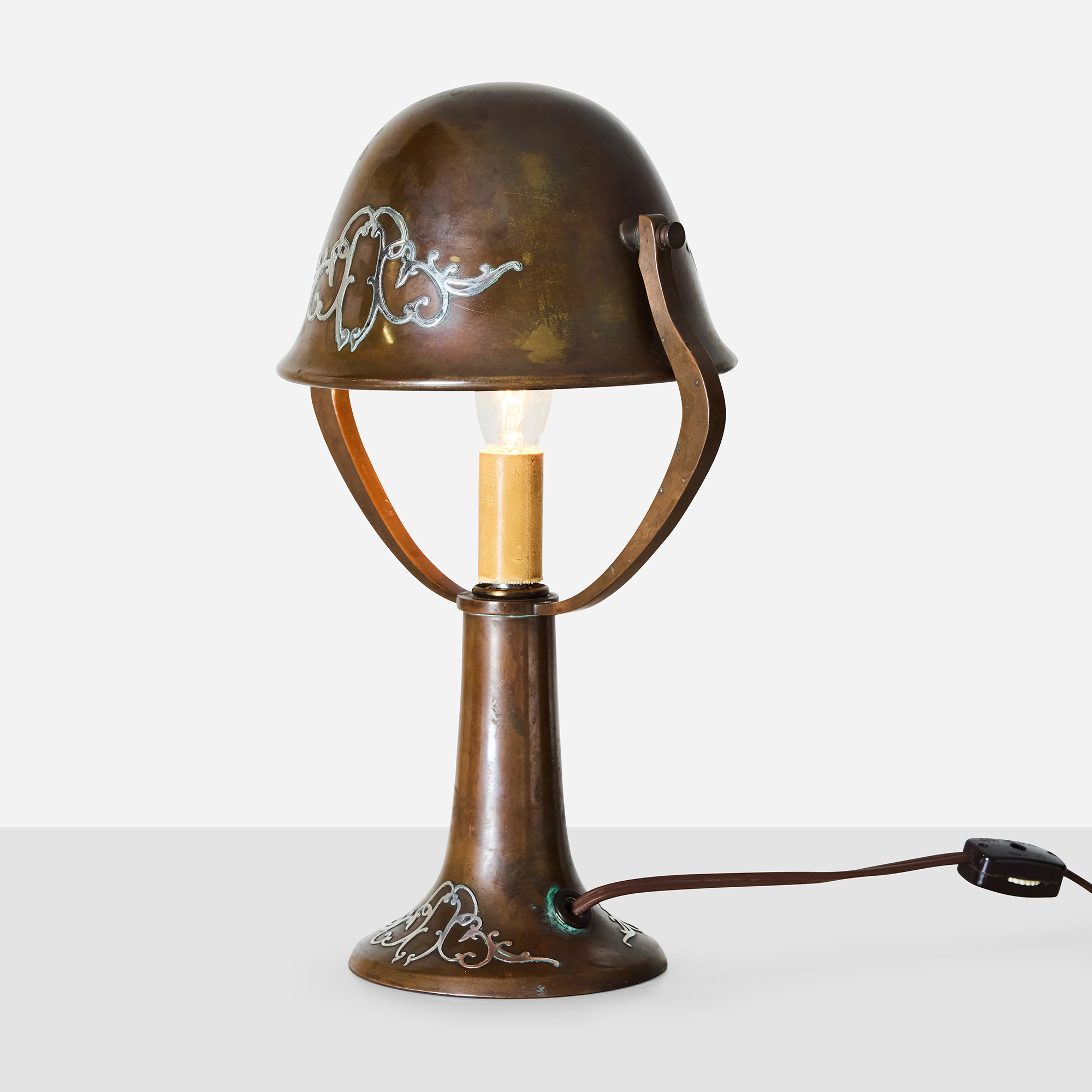 Arts & Crafts Sterling-on-Bronze Table Lamp - Image 3