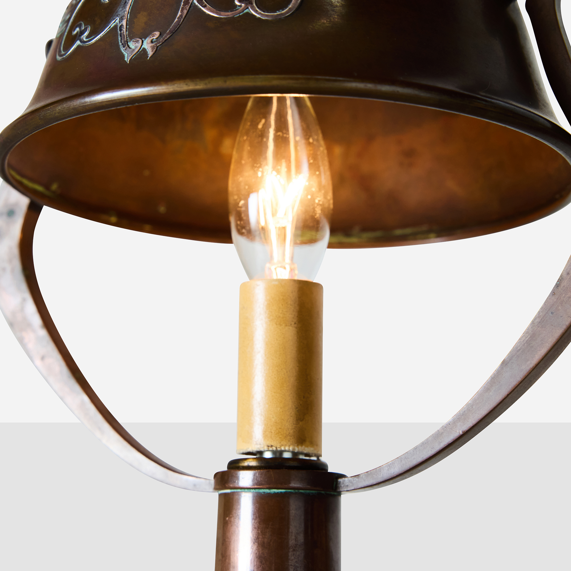 Arts & Crafts Sterling-on-Bronze Table Lamp - Image 7