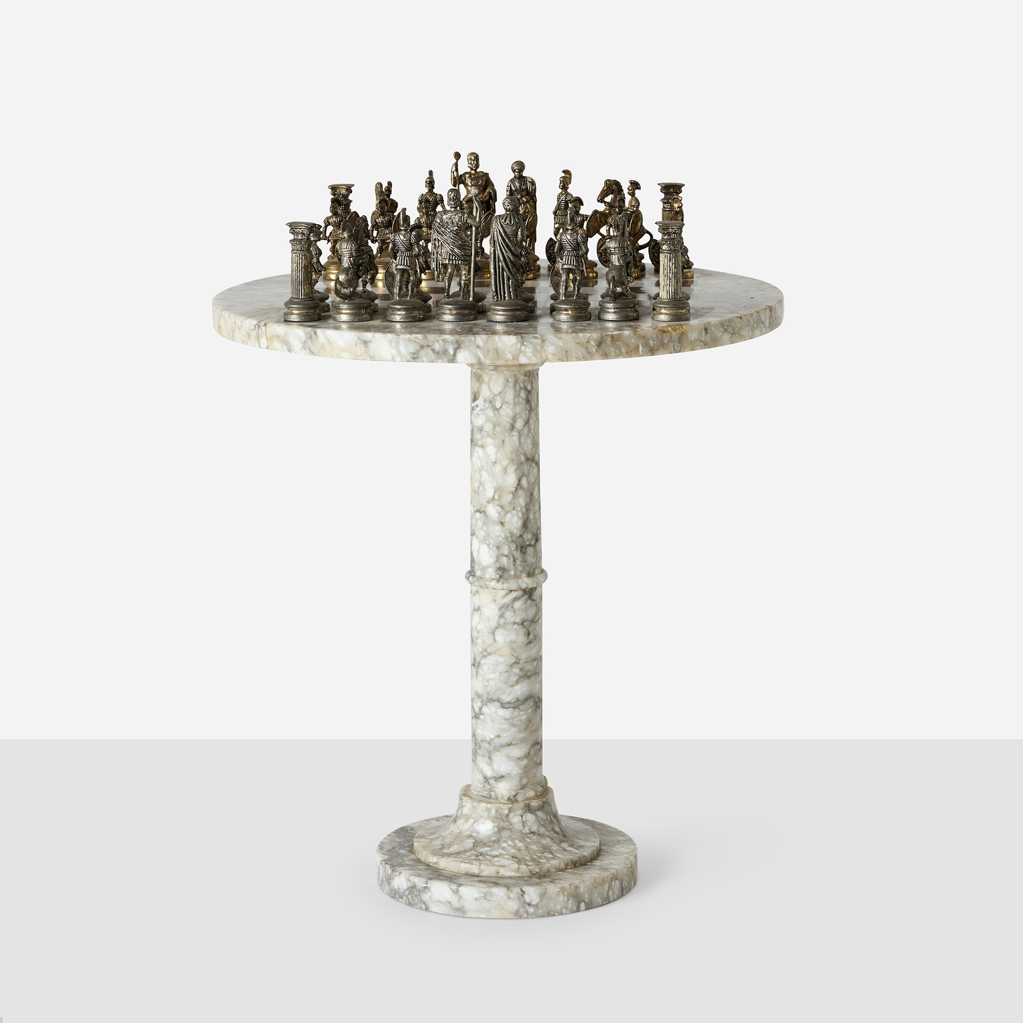 Romans vs Greeks Chess Set with Marble Pedestal Table - Image 4
