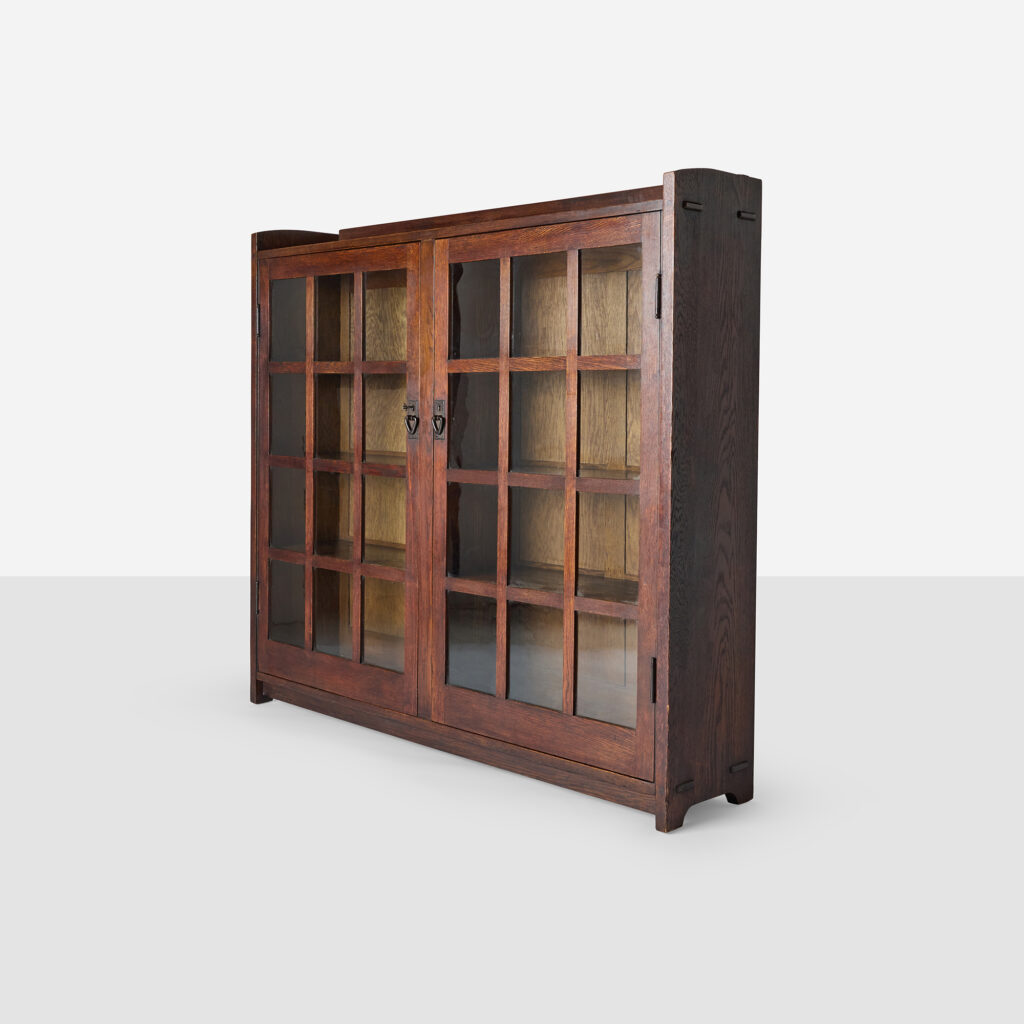 Large Two-Door Bookcase by Gustav Stickley