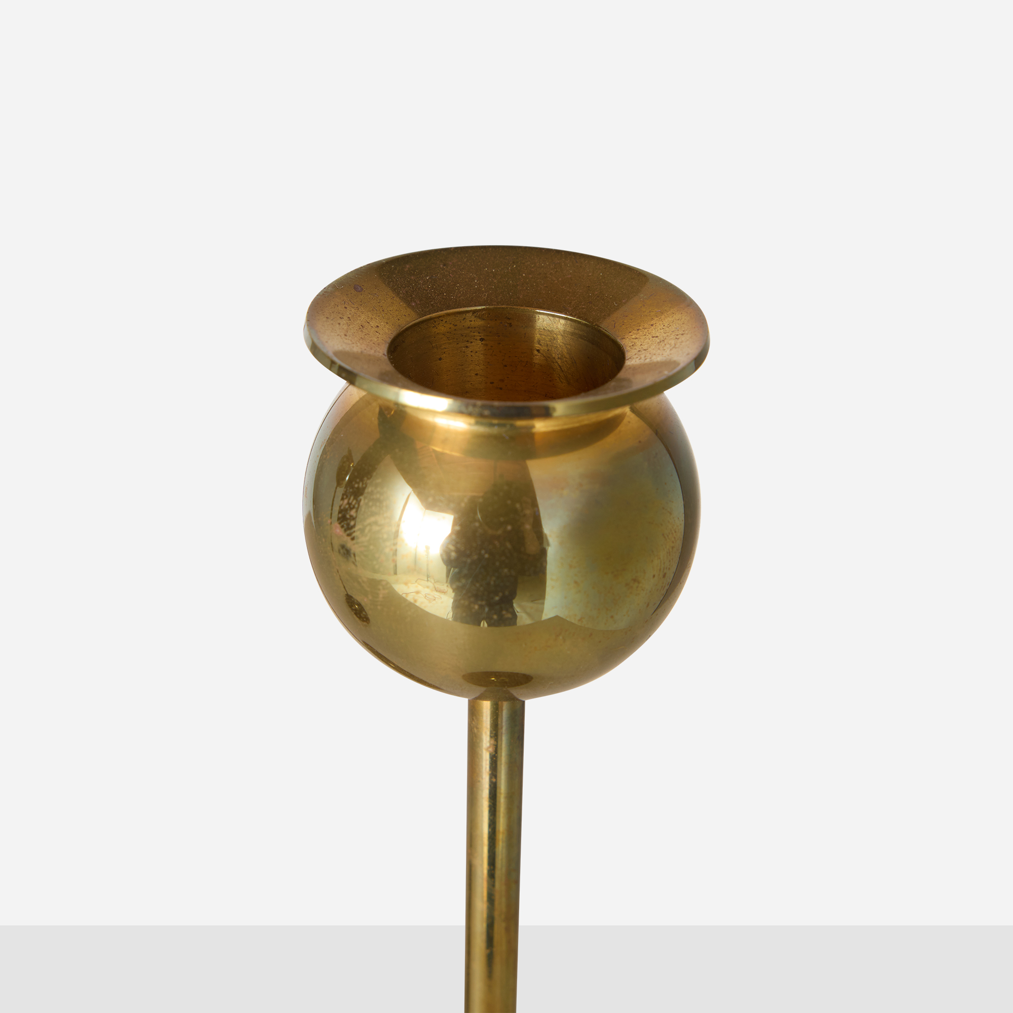 Set of Three Tulip Brass Candlesticks by Pierre Forssell - Image 4