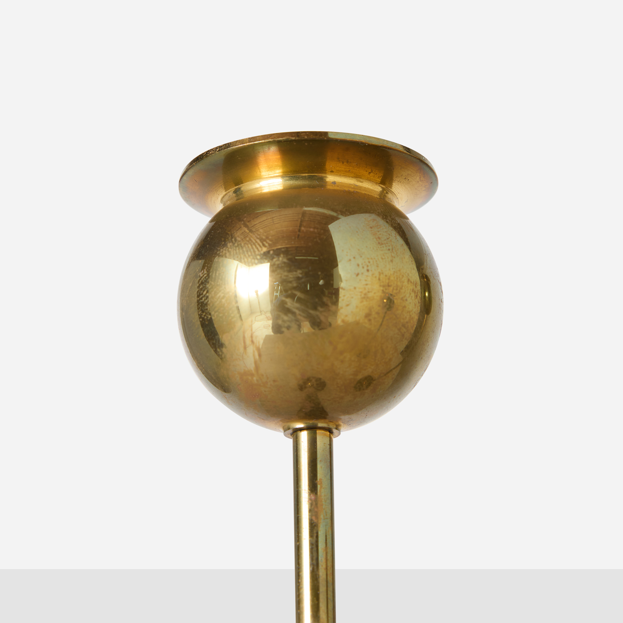 Set of Three Tulip Brass Candlesticks by Pierre Forssell - Image 3