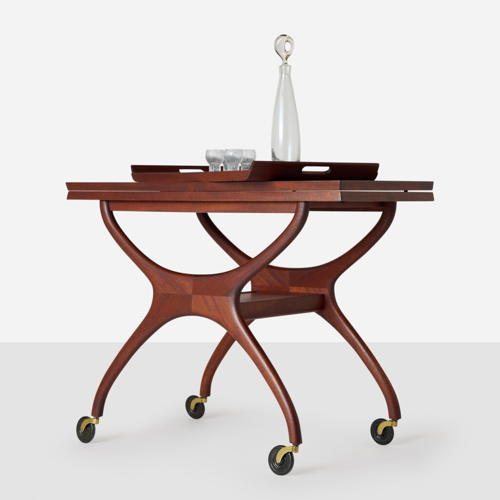 Mahogany Bar Cart by Vladimir Kagan for Kagan-Dreyfuss