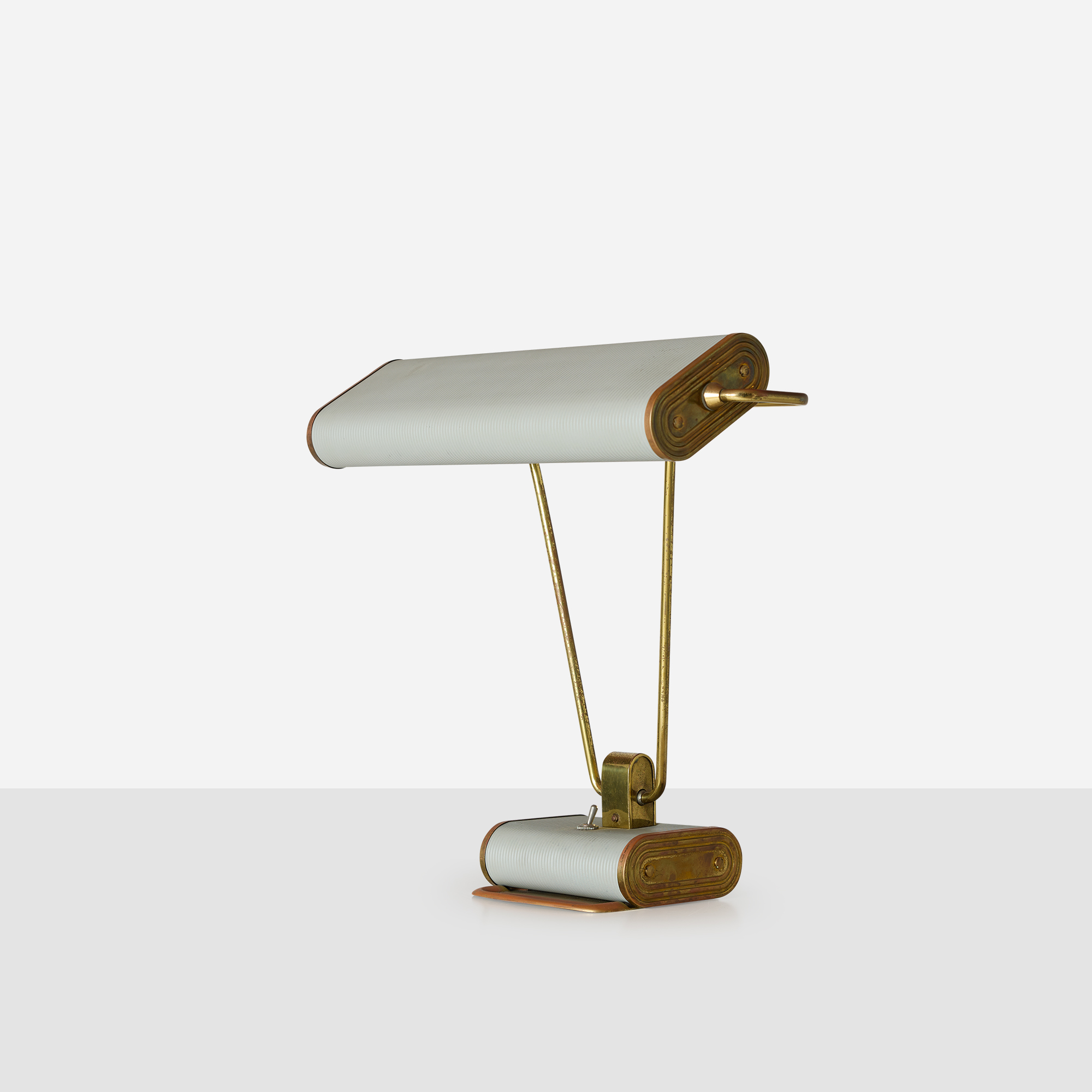 Adjustable Grey & Brass Desk Lamp by Eileen Gray