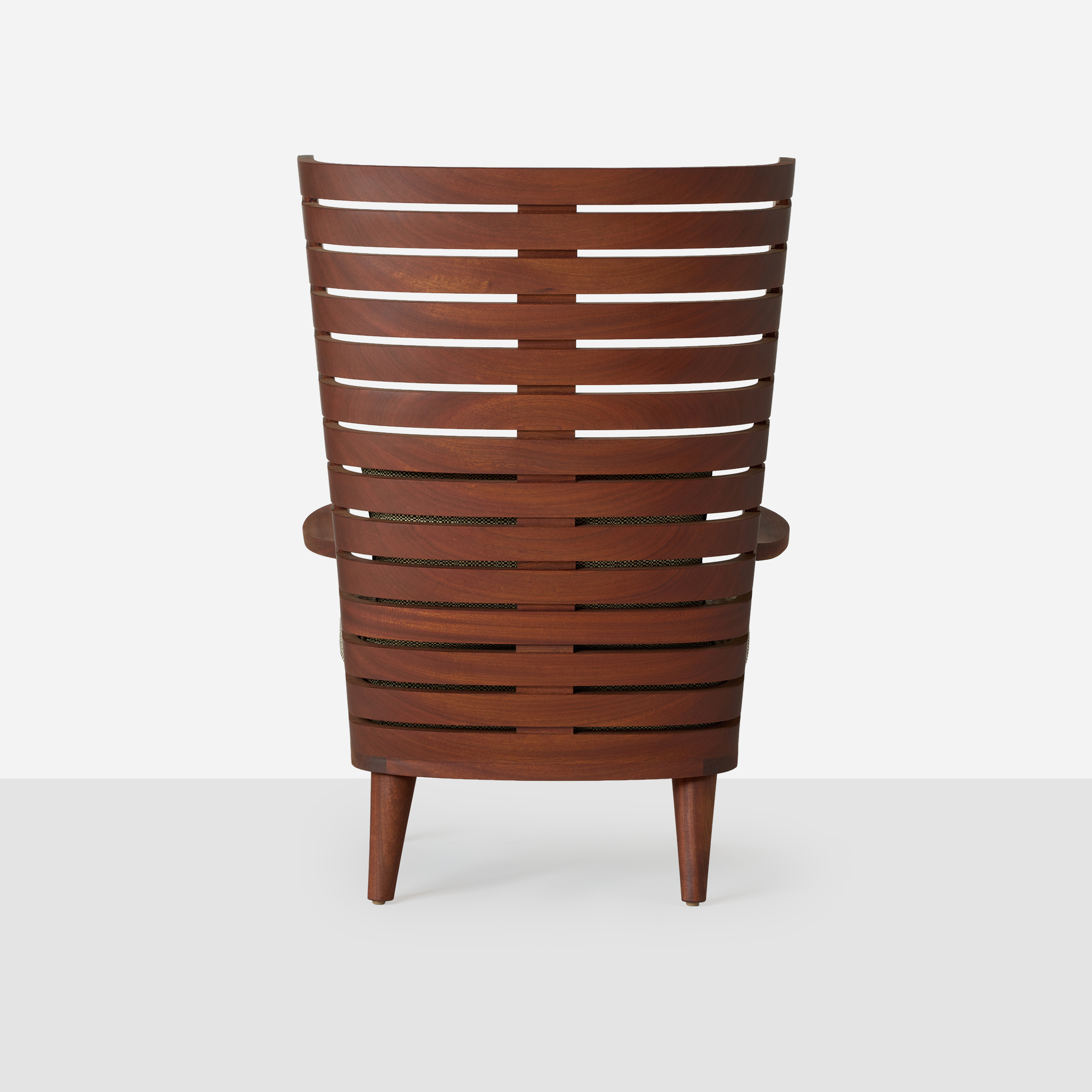 High Back Wing Chair in Solid Sapele Mahogany - Image 6