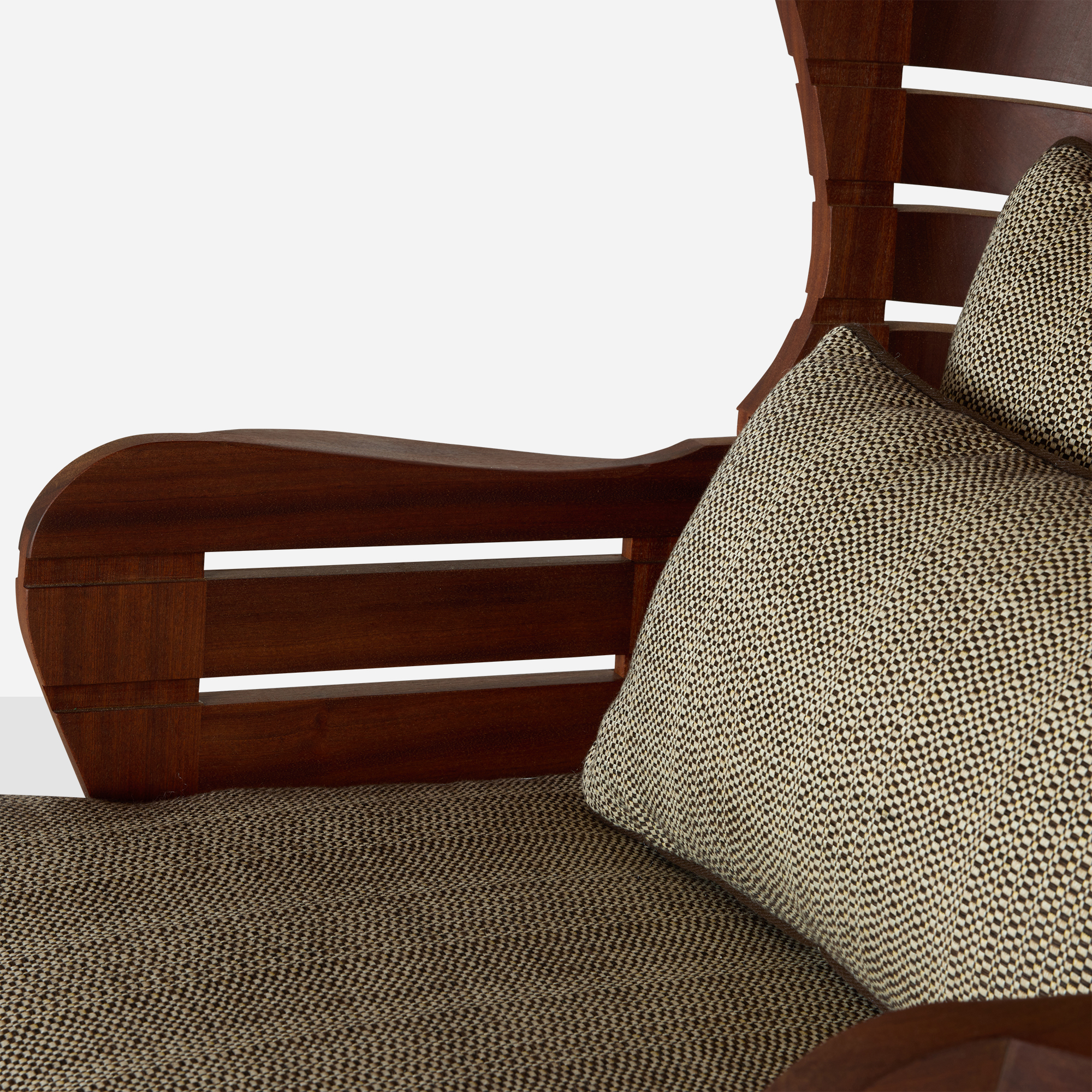 High Back Wing Chair in Solid Sapele Mahogany - Image 8