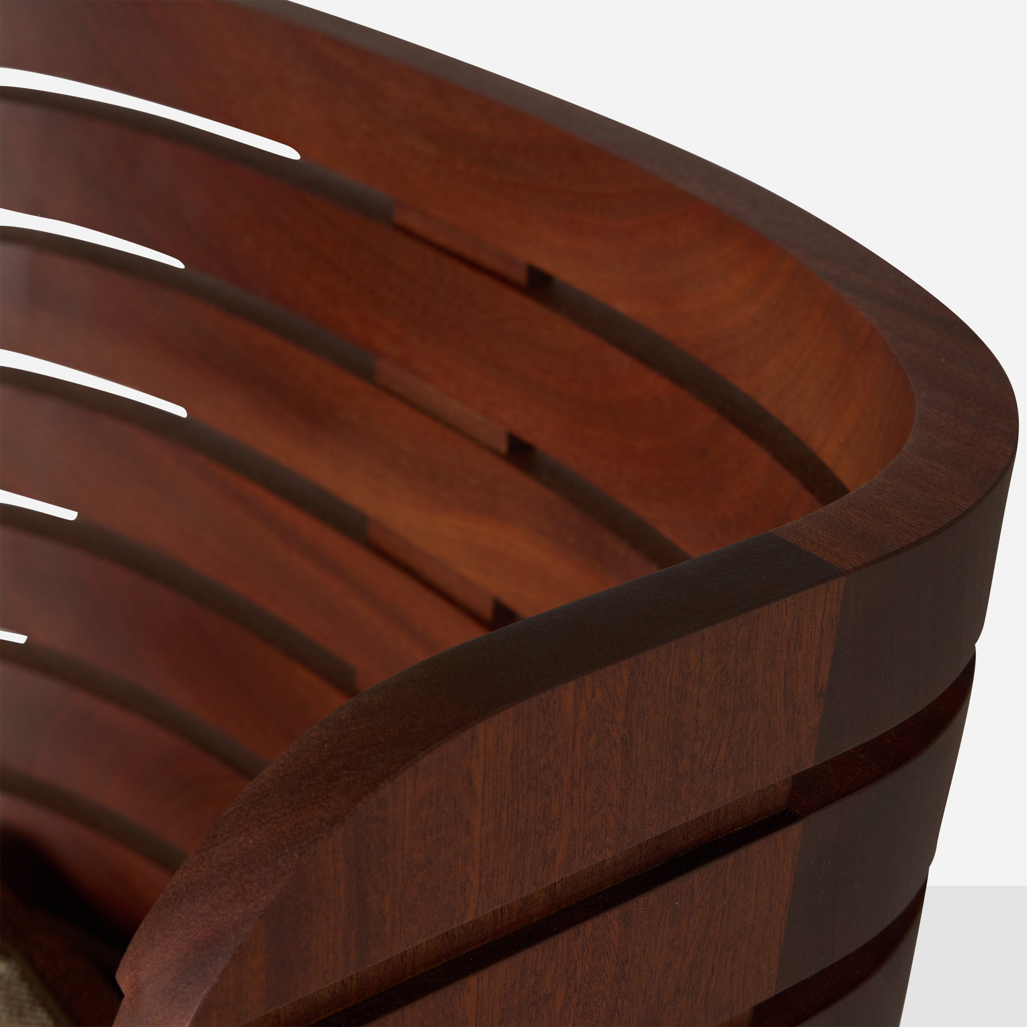 High Back Wing Chair in Solid Sapele Mahogany - Image 9