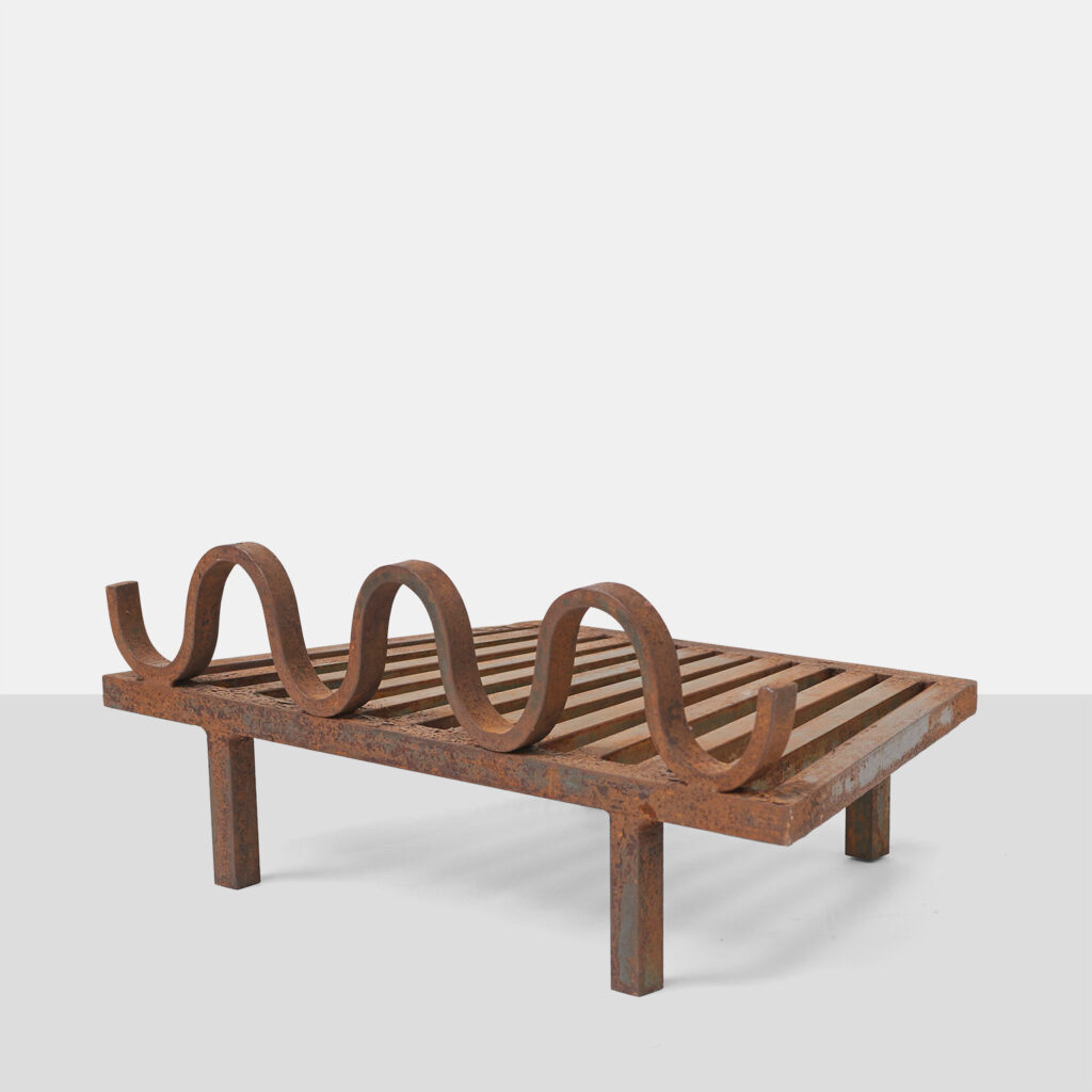 Iron Fire Grate, in the Style of Jean Royère