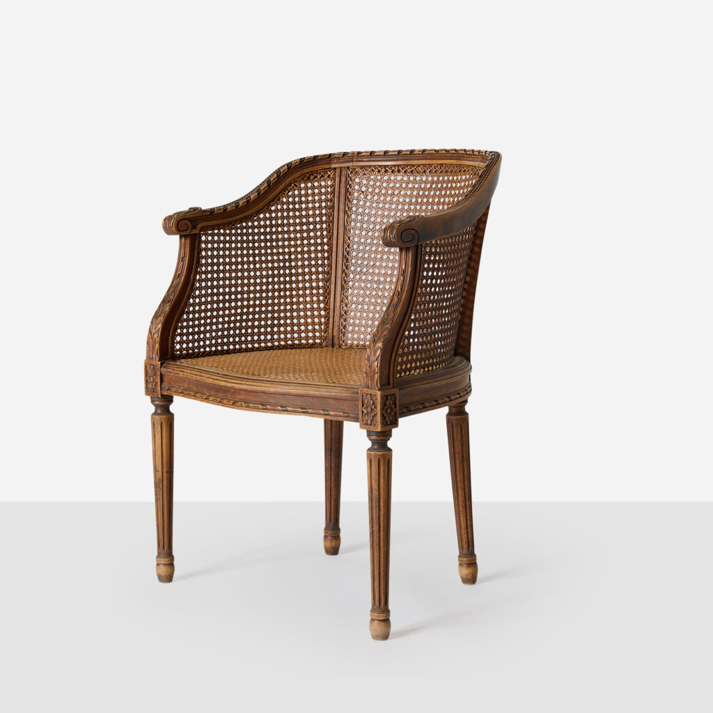 Walnut and Cane Bergère Chair