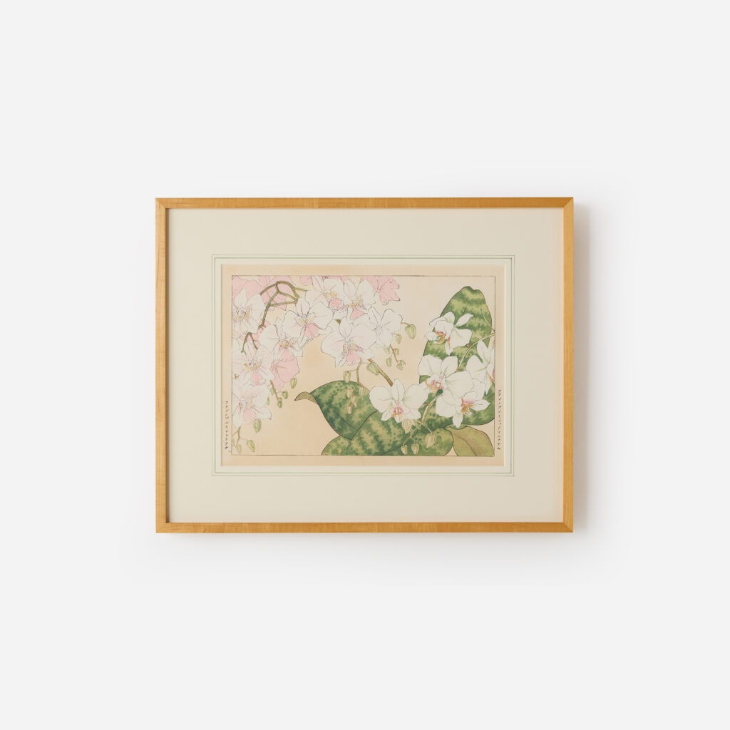 Orchid Woodblock Print by Tanigami Kōnan