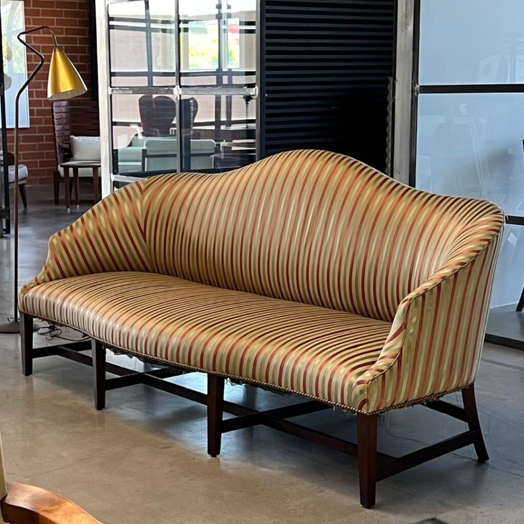 Federal Style Mahogany Camelback Sofa