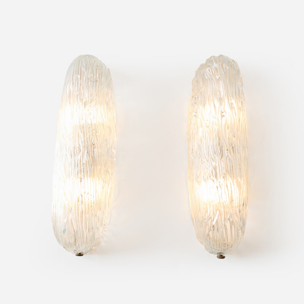 Pair of Glass Wall Sconces by Toni Zuccheri for Venini