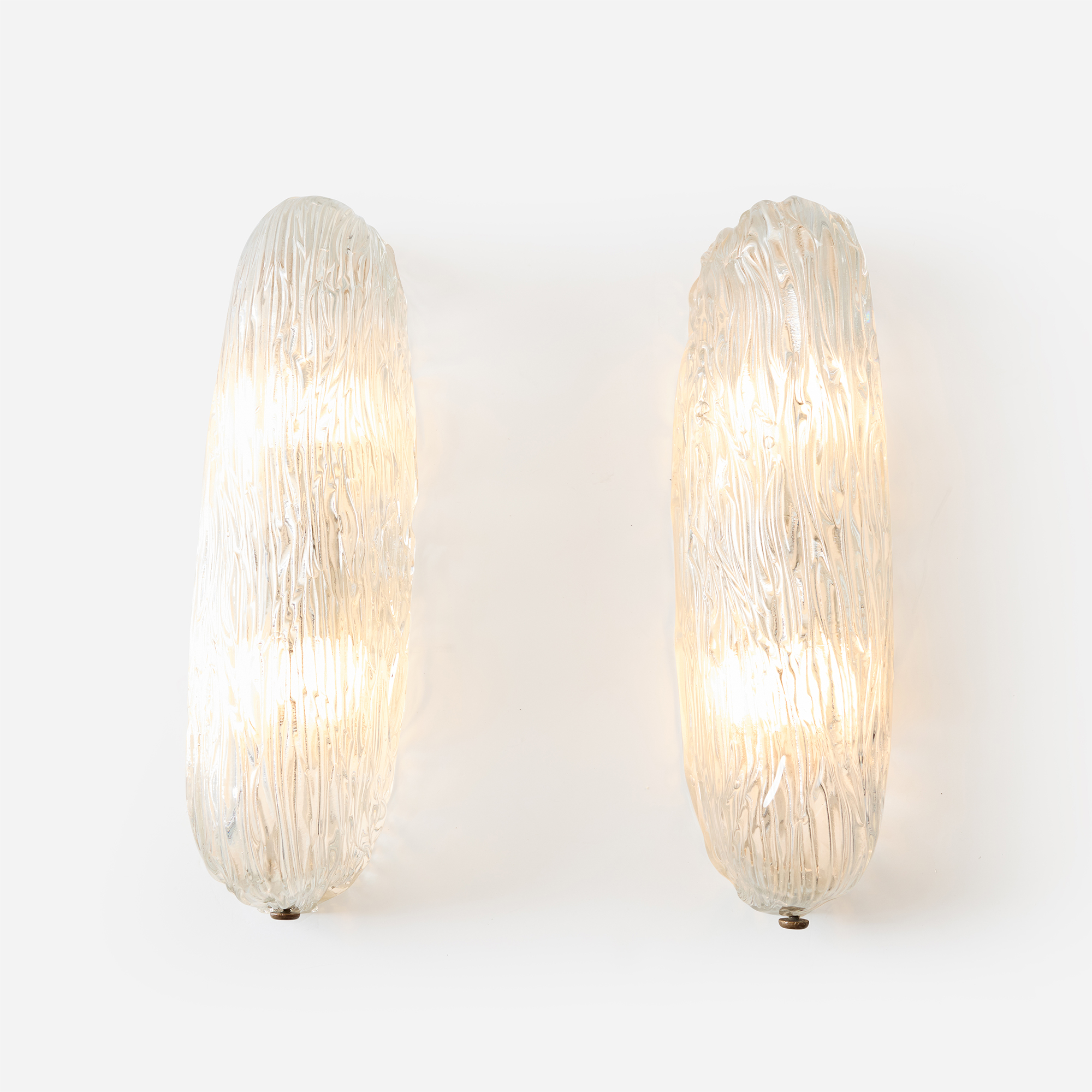 Pair of Glass Wall Sconces by Toni Zuccheri for Venini