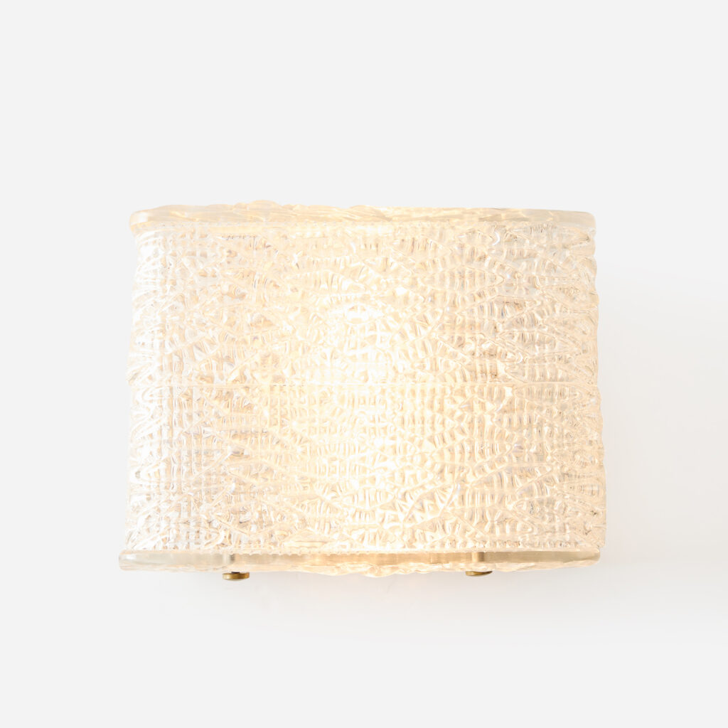 Rectangular Ice Glass Flush Mount Ceiling Light