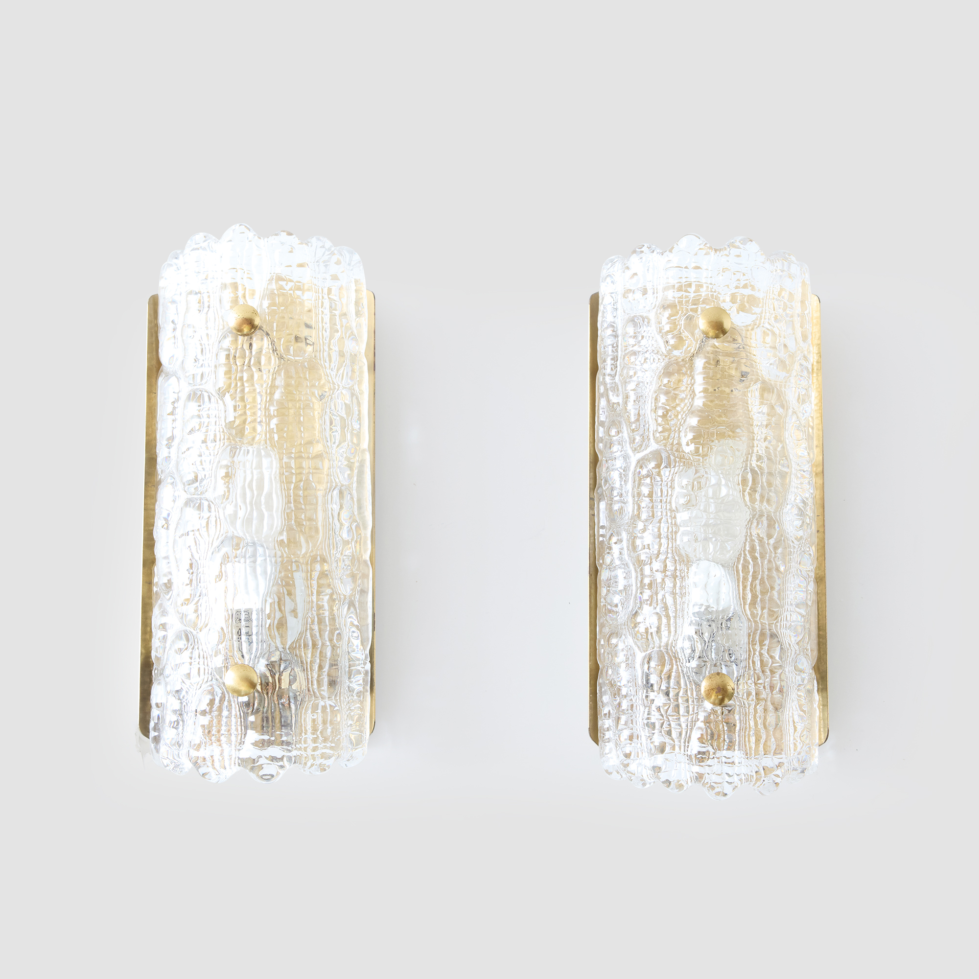 Pair of Ice Glass Wall Lights by Carl Fagerlund
