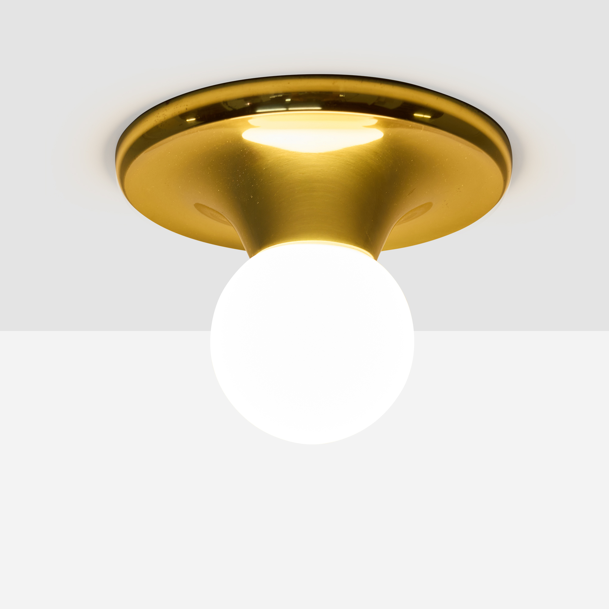 Pair of Brass & Glass Sconces by Archille Castiglioni - Image 2