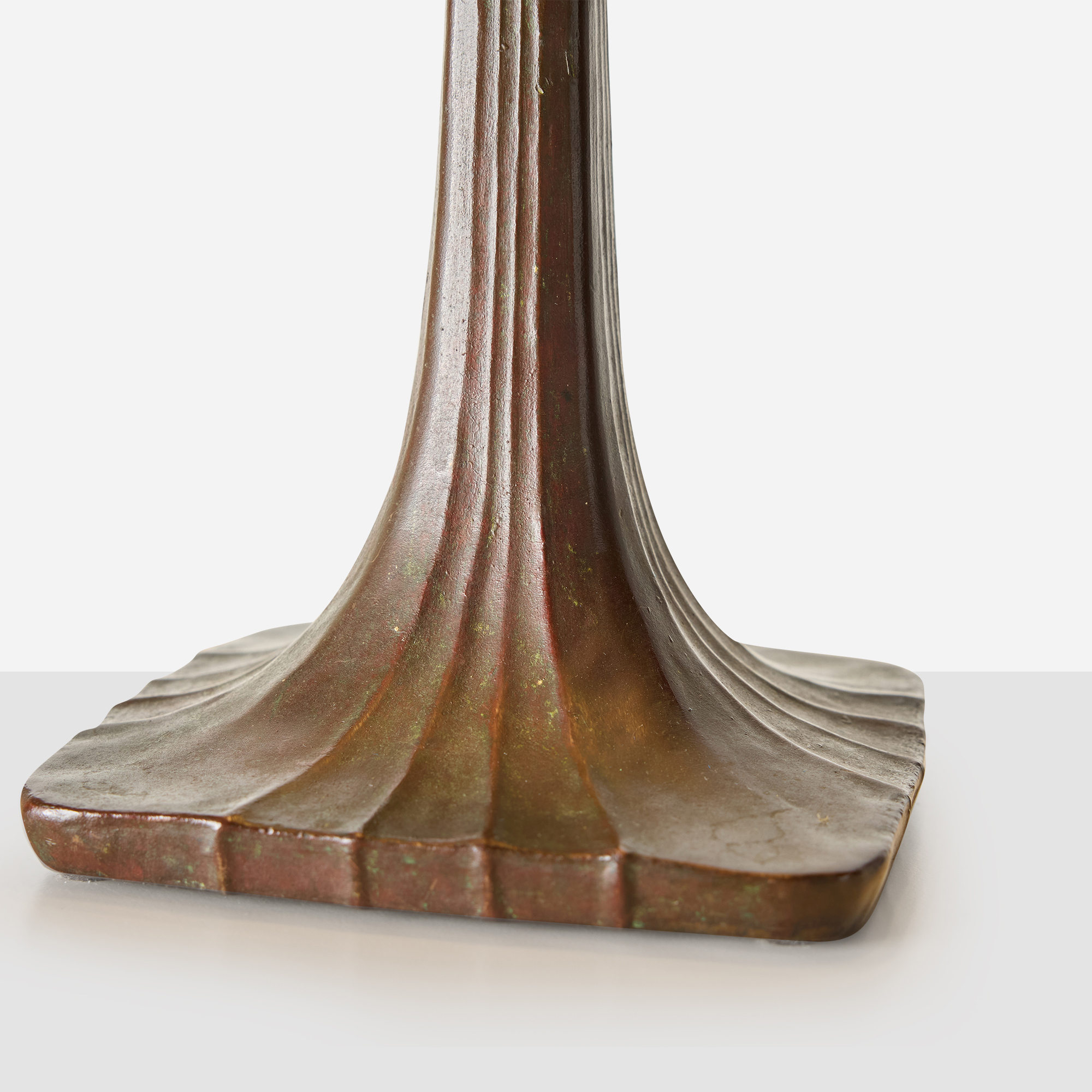 Amber & Green Slag Glass Table Lamp by Handel - Image 12