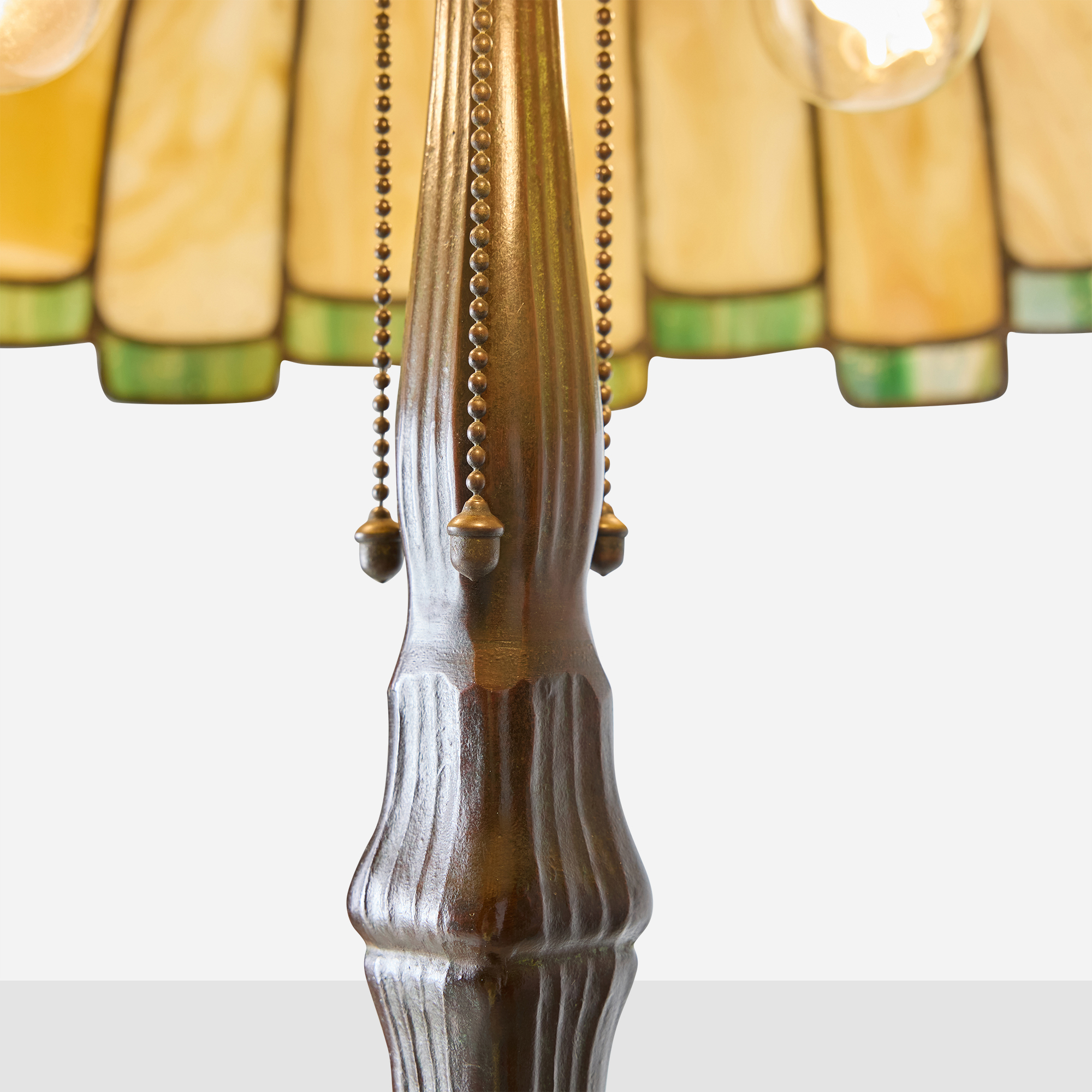 Amber & Green Slag Glass Table Lamp by Handel - Image 14