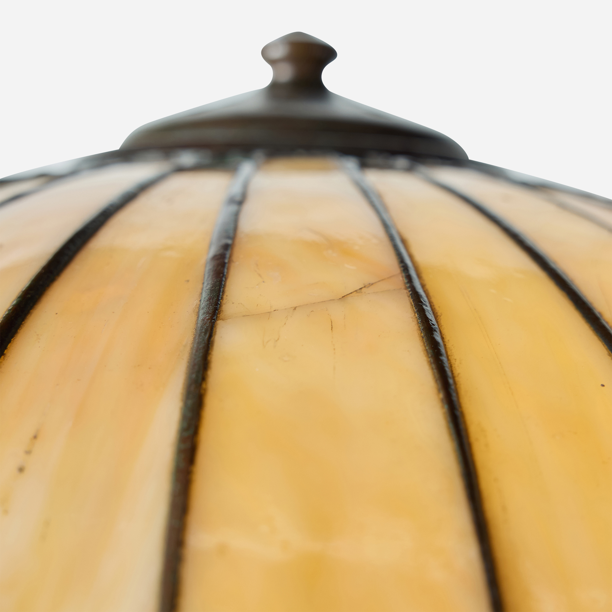 Amber & Green Slag Glass Table Lamp by Handel - Image 17