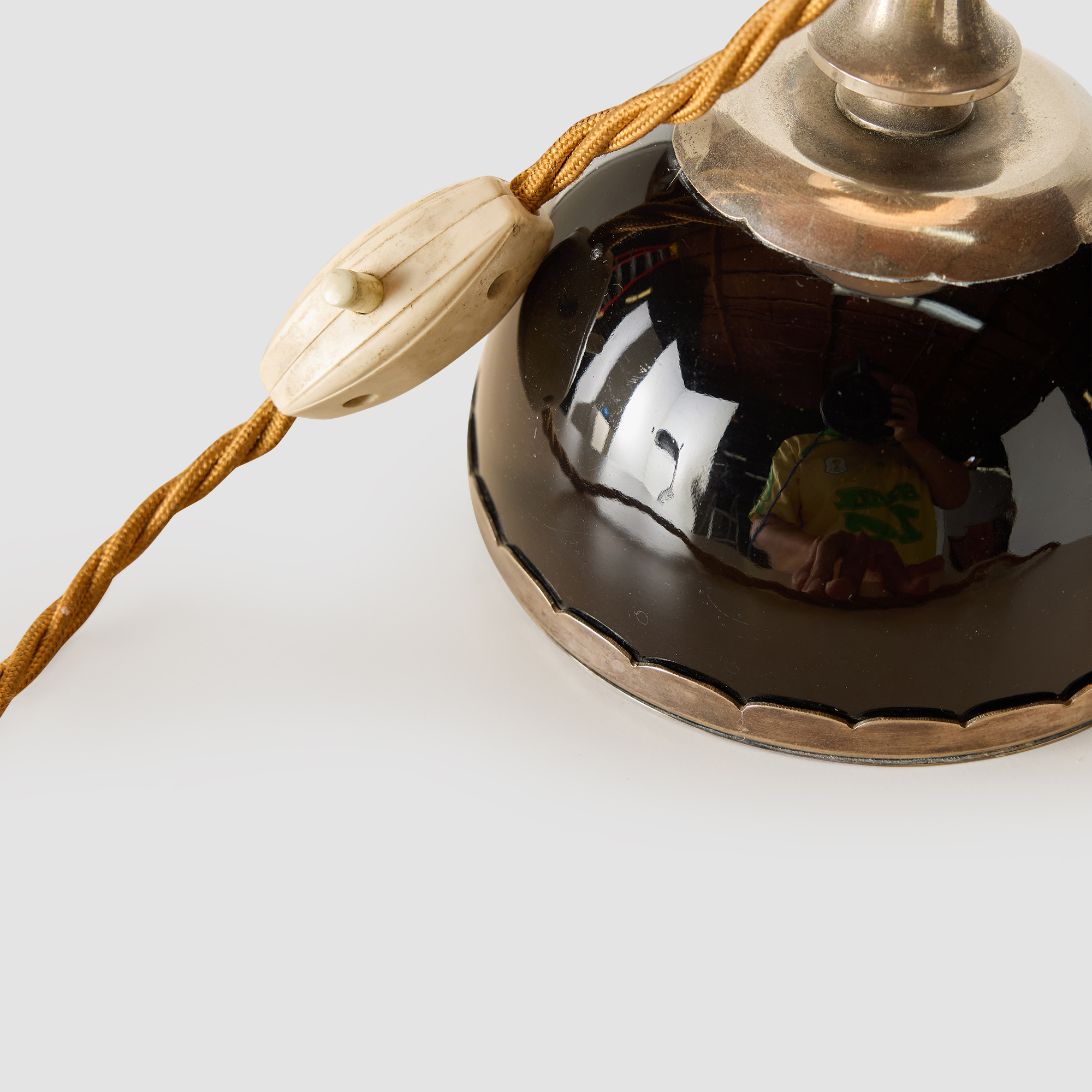 Chrome & Enameled Brass Table Lamp by Christian Dior - Image 8