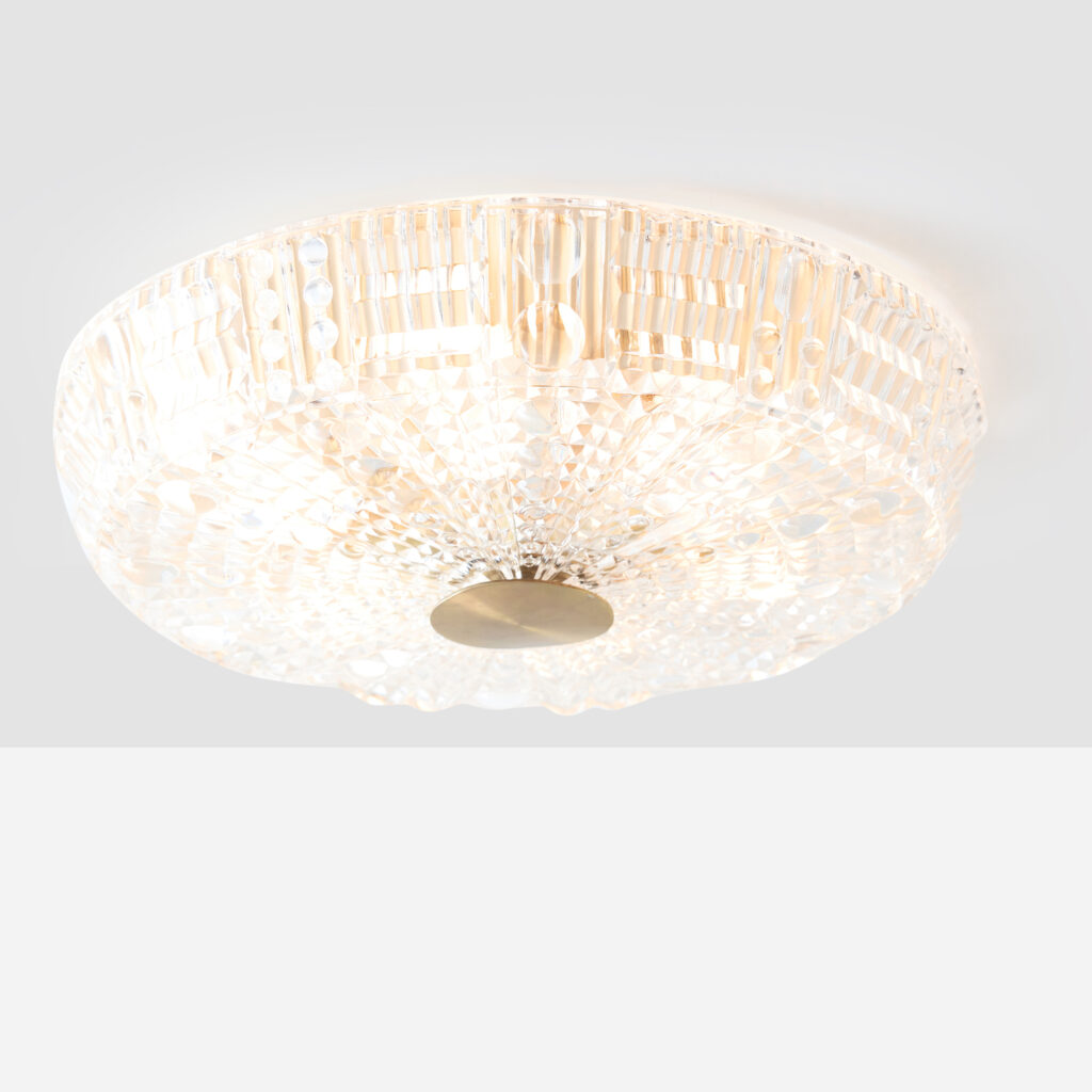 Clear Glass & Brass Ceiling Light by Carl Fagerlund